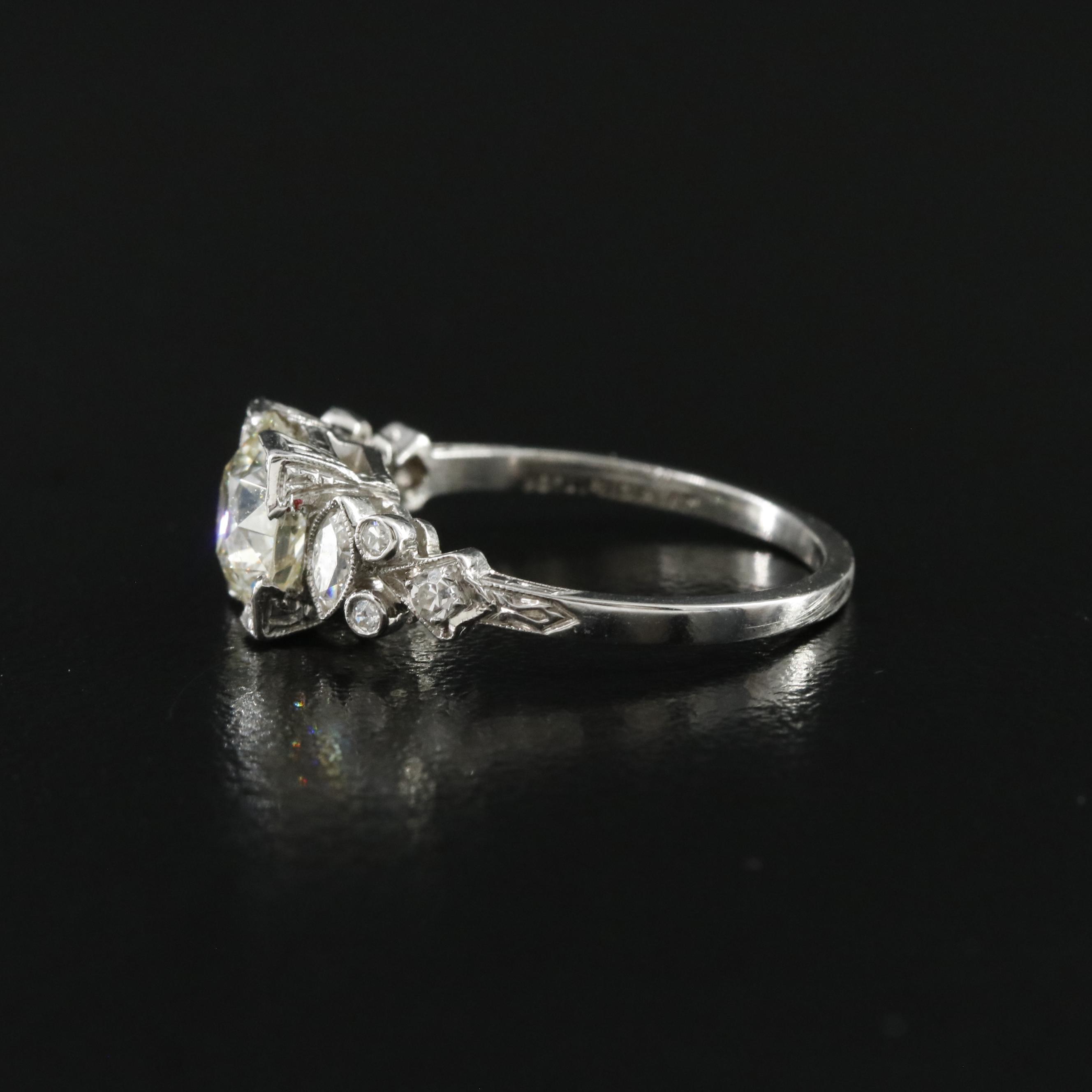 Vintage Platinum 1.99 CTW Diamond Ring