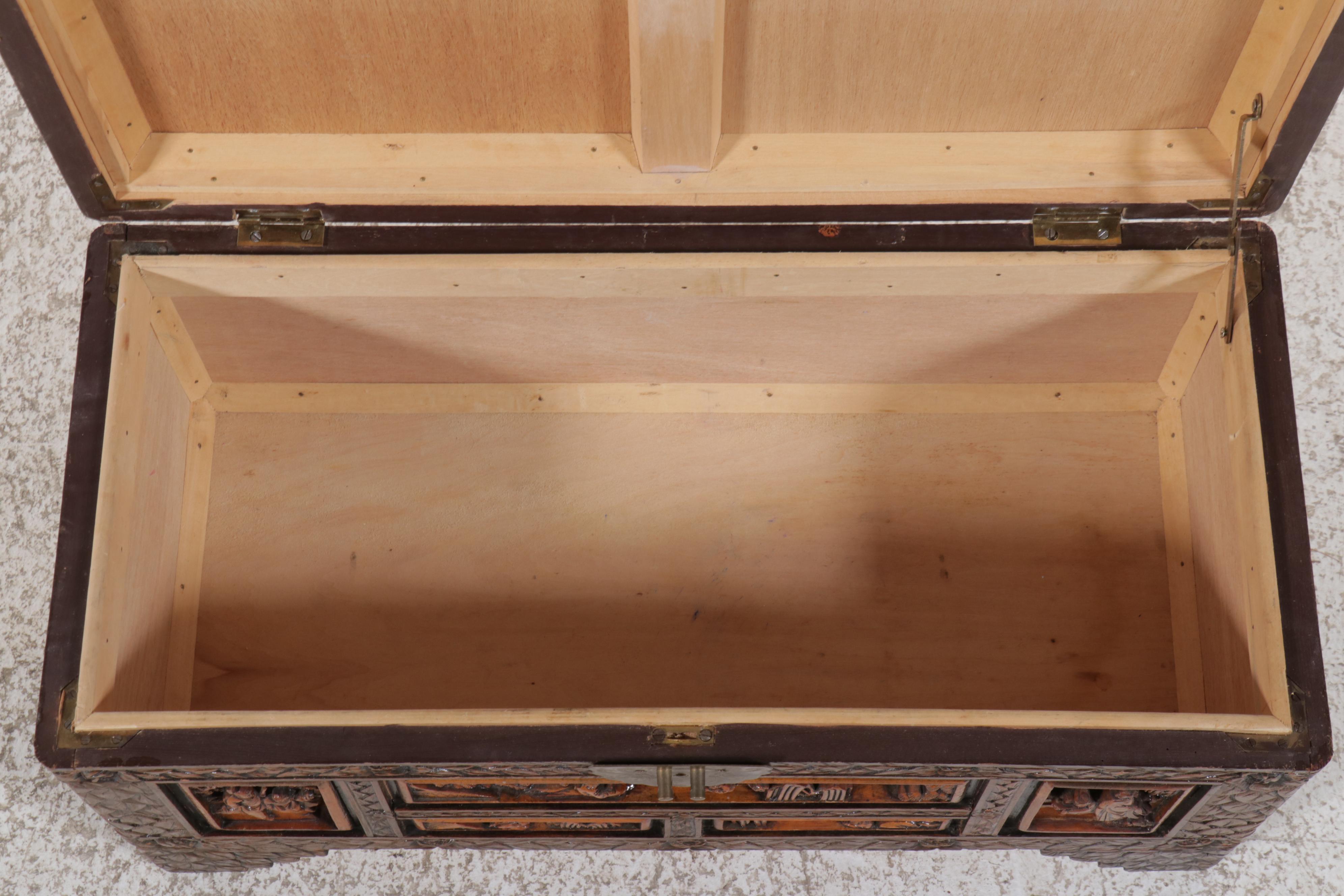 Chinese Carved Camphor Chest