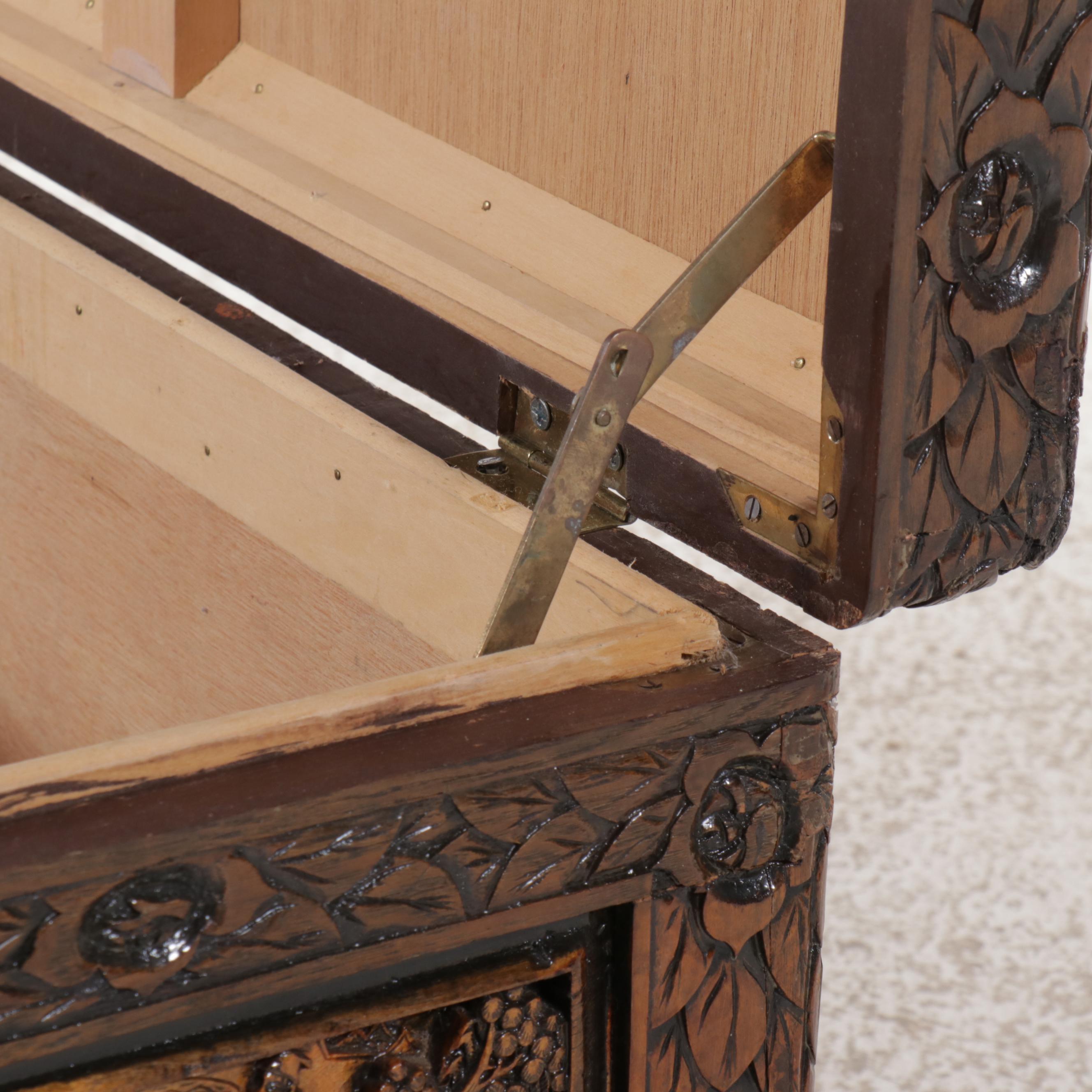 Chinese Carved Camphor Chest