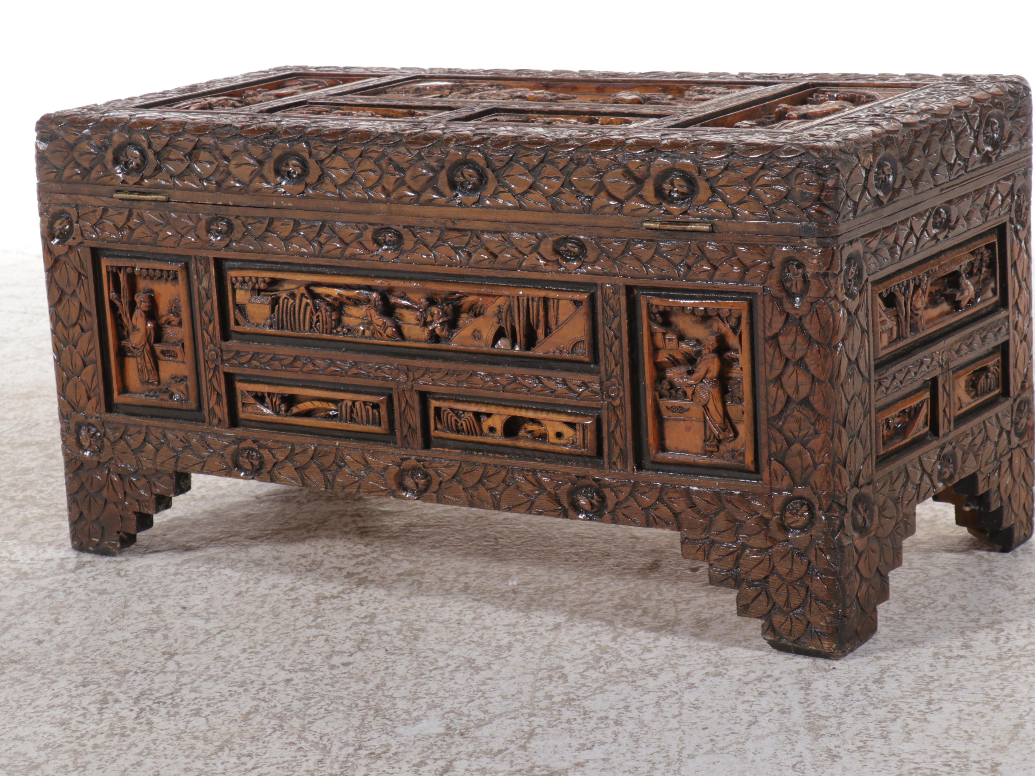 Chinese Carved Camphor Chest