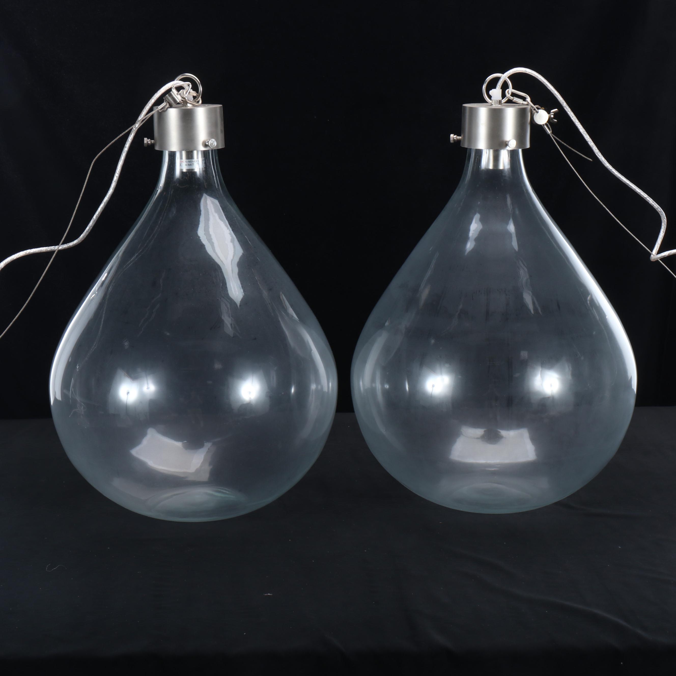 Glass Teardrop Pendant Pair