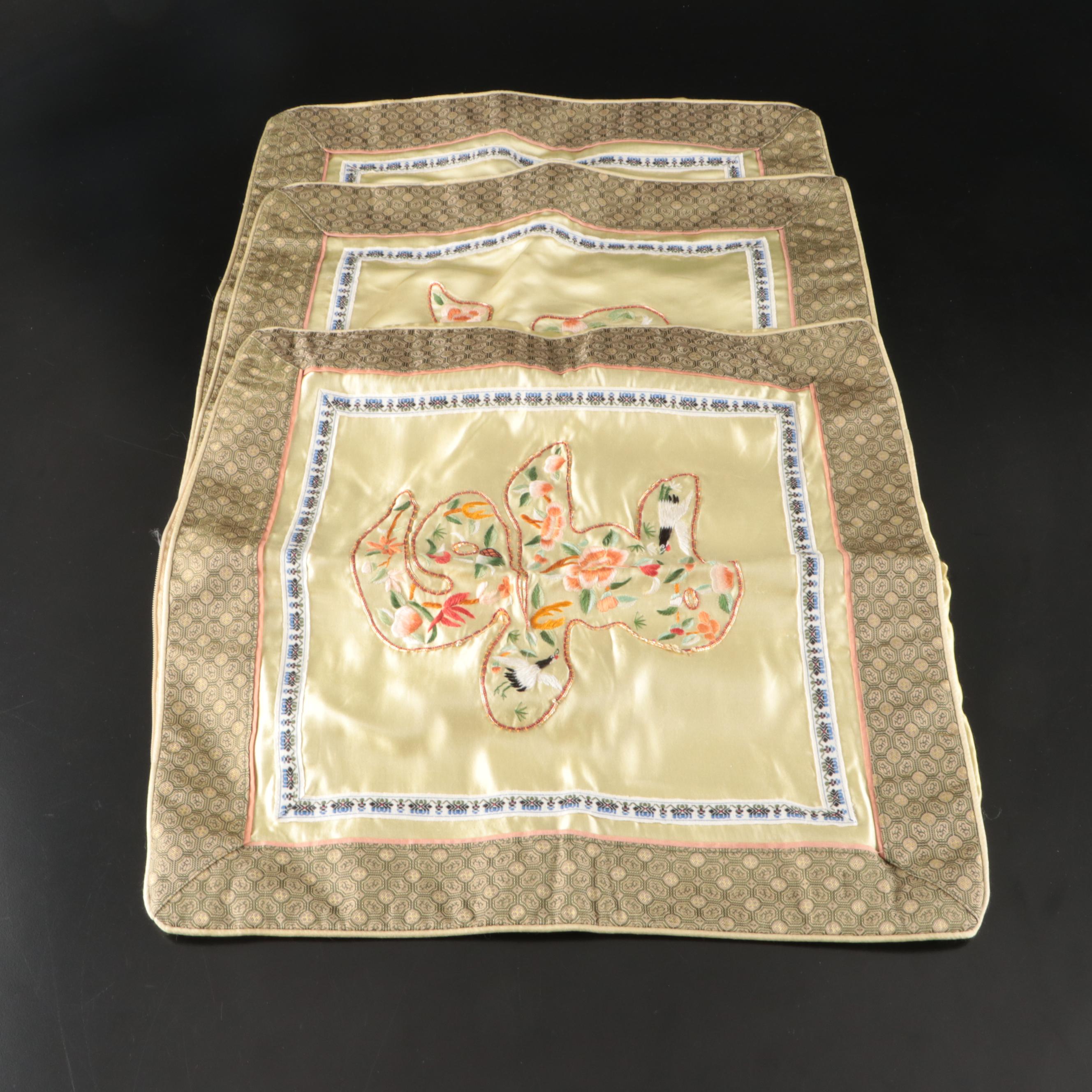 Floral White Embroidered, Chinese Style with Other Table Linens