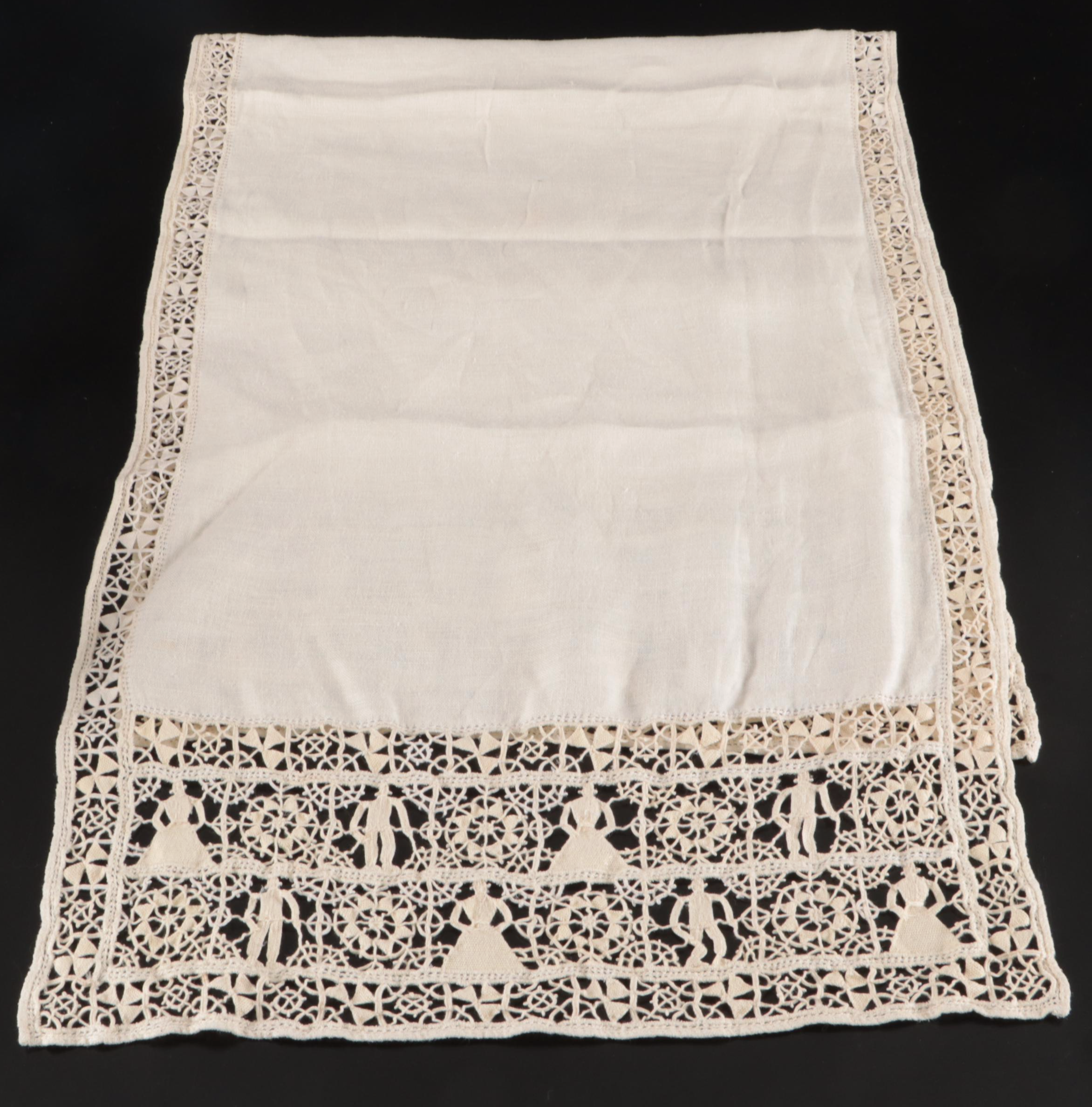 Floral White Embroidered, Chinese Style with Other Table Linens