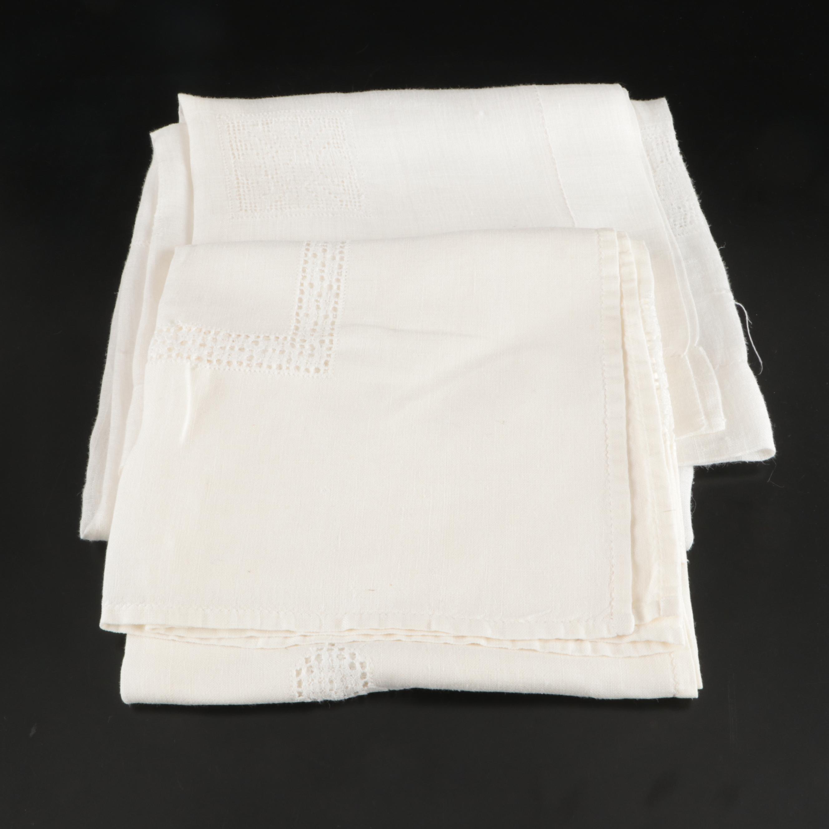 Floral White Embroidered, Chinese Style with Other Table Linens