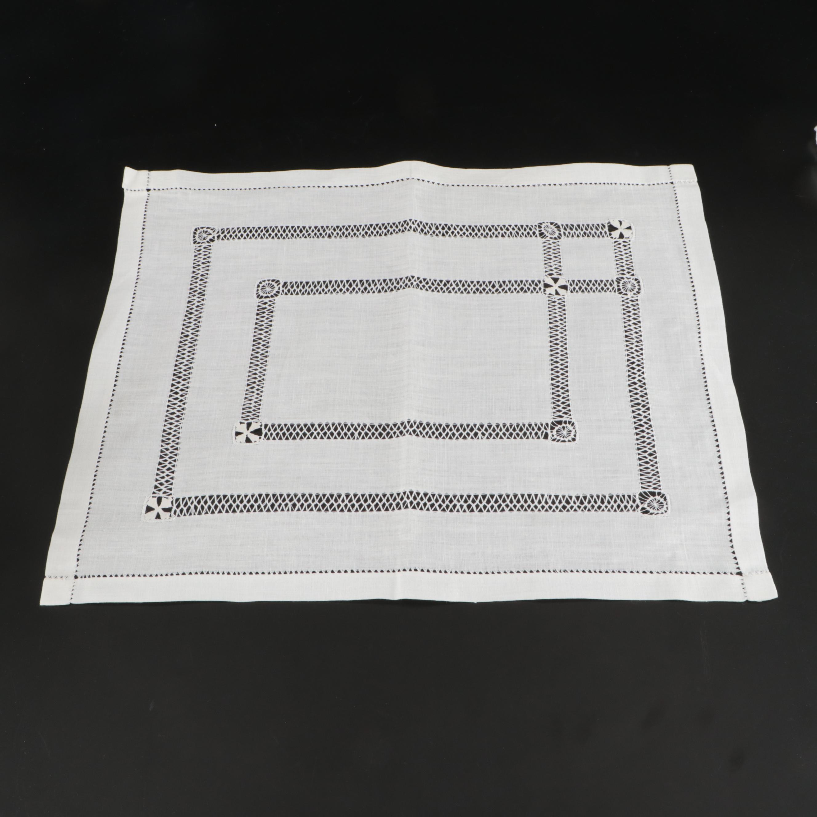 Floral White Embroidered, Chinese Style with Other Table Linens