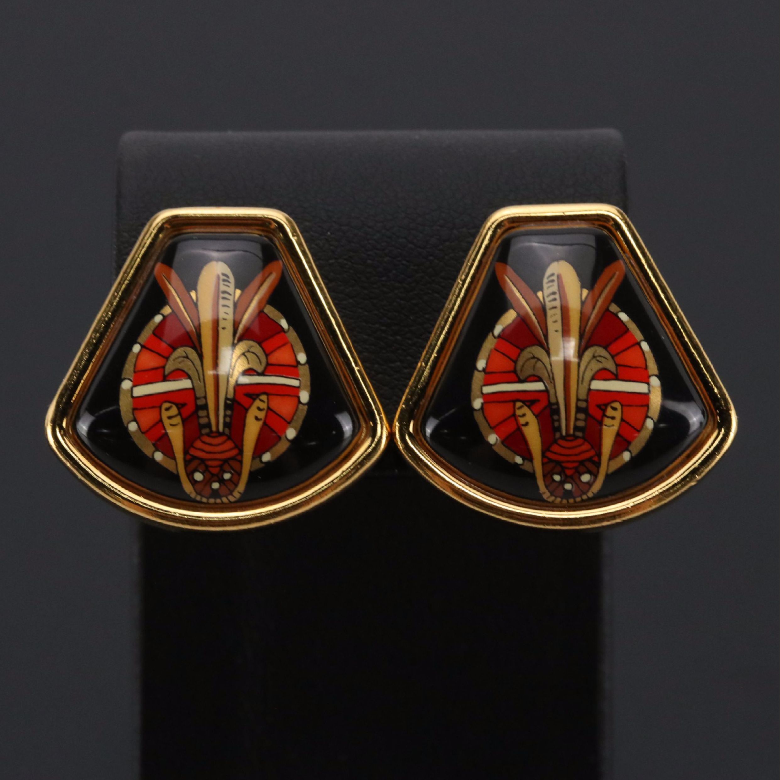 Hermès Enamel Clip Earrings