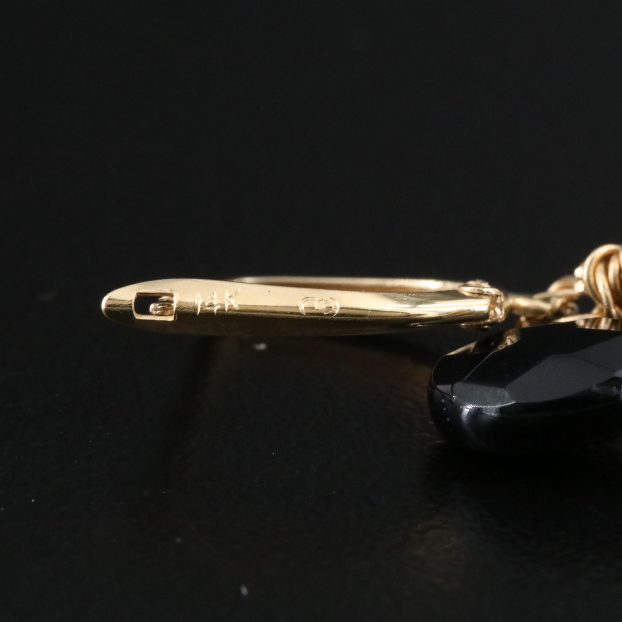 14K Black Onyx Girandole Earrings