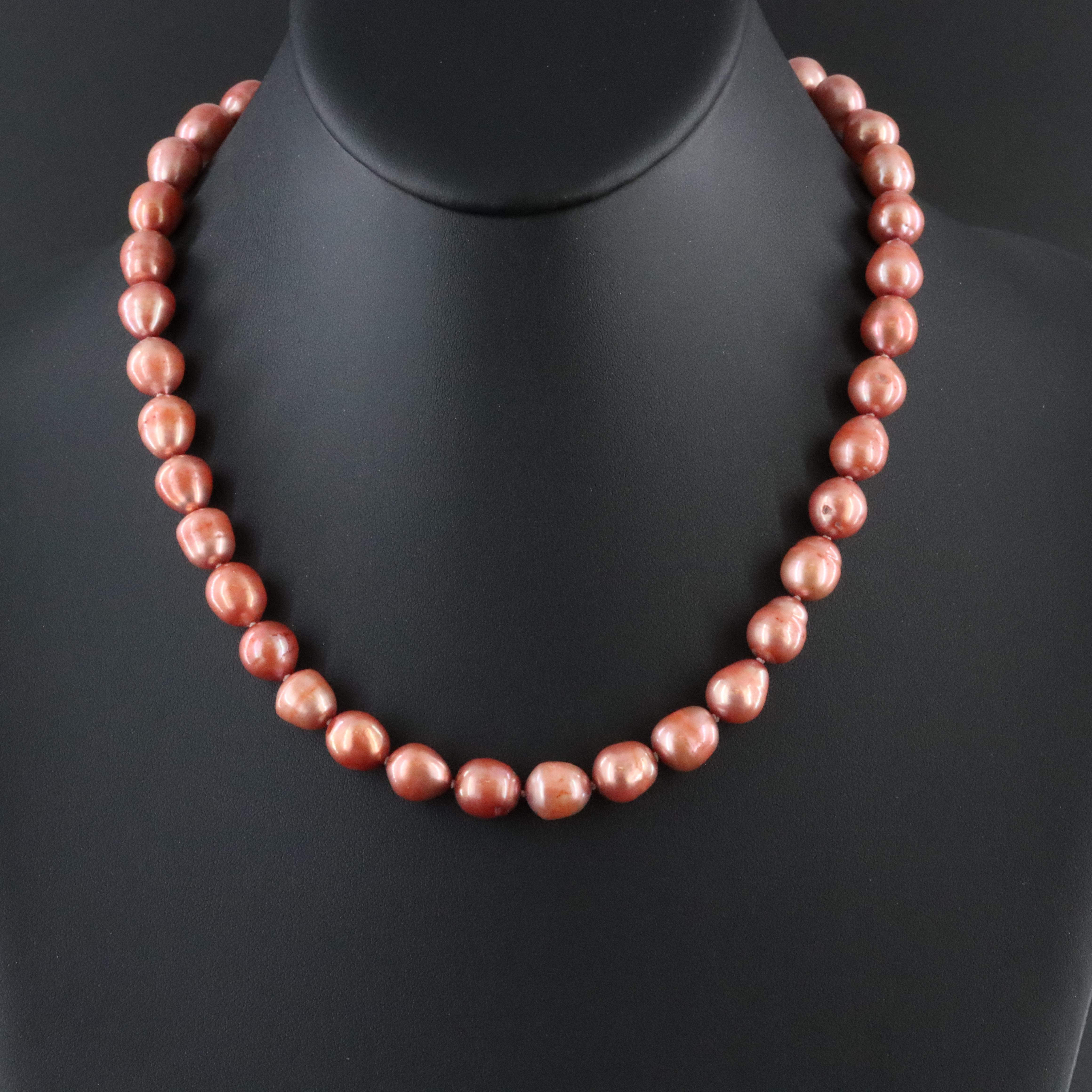 9.00 - 10.00 MM Pearl Necklace with 14K Clasp