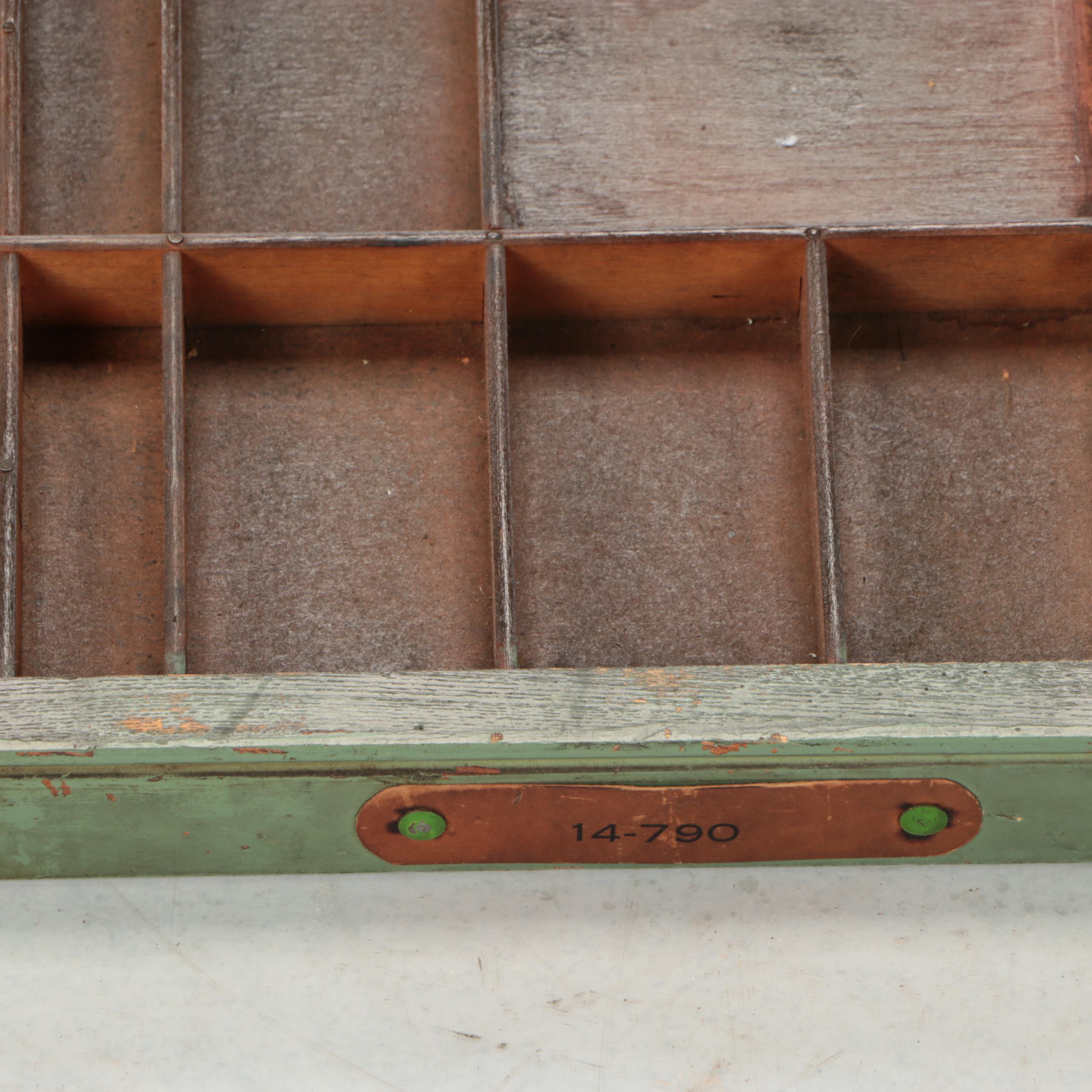 Wooden Printer's Letterpress Typeset Tray