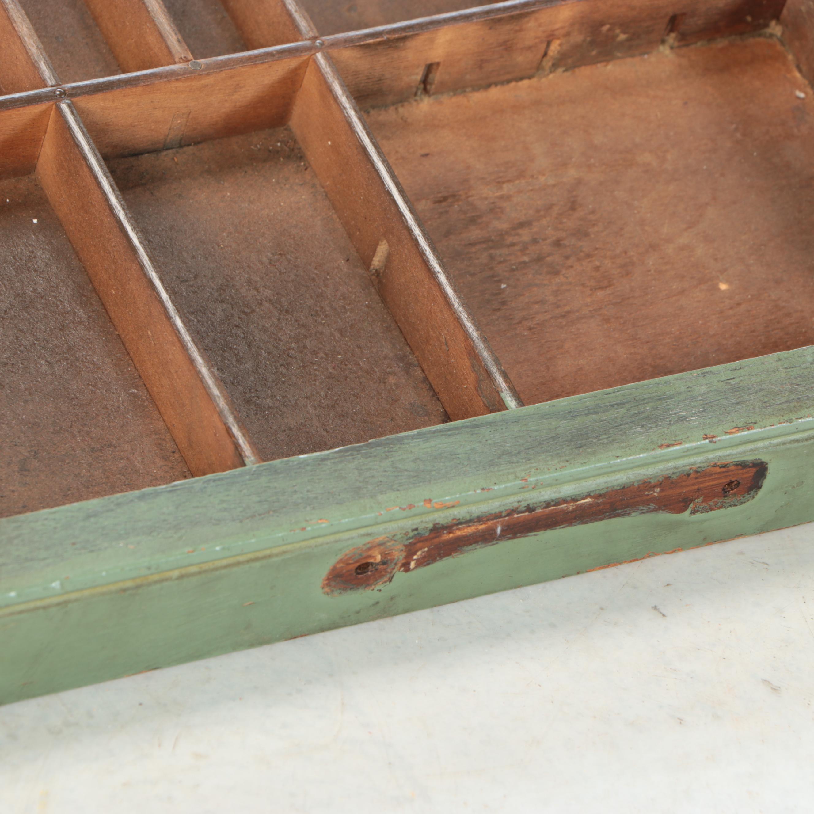 Wooden Printer's Letterpress Typeset Tray