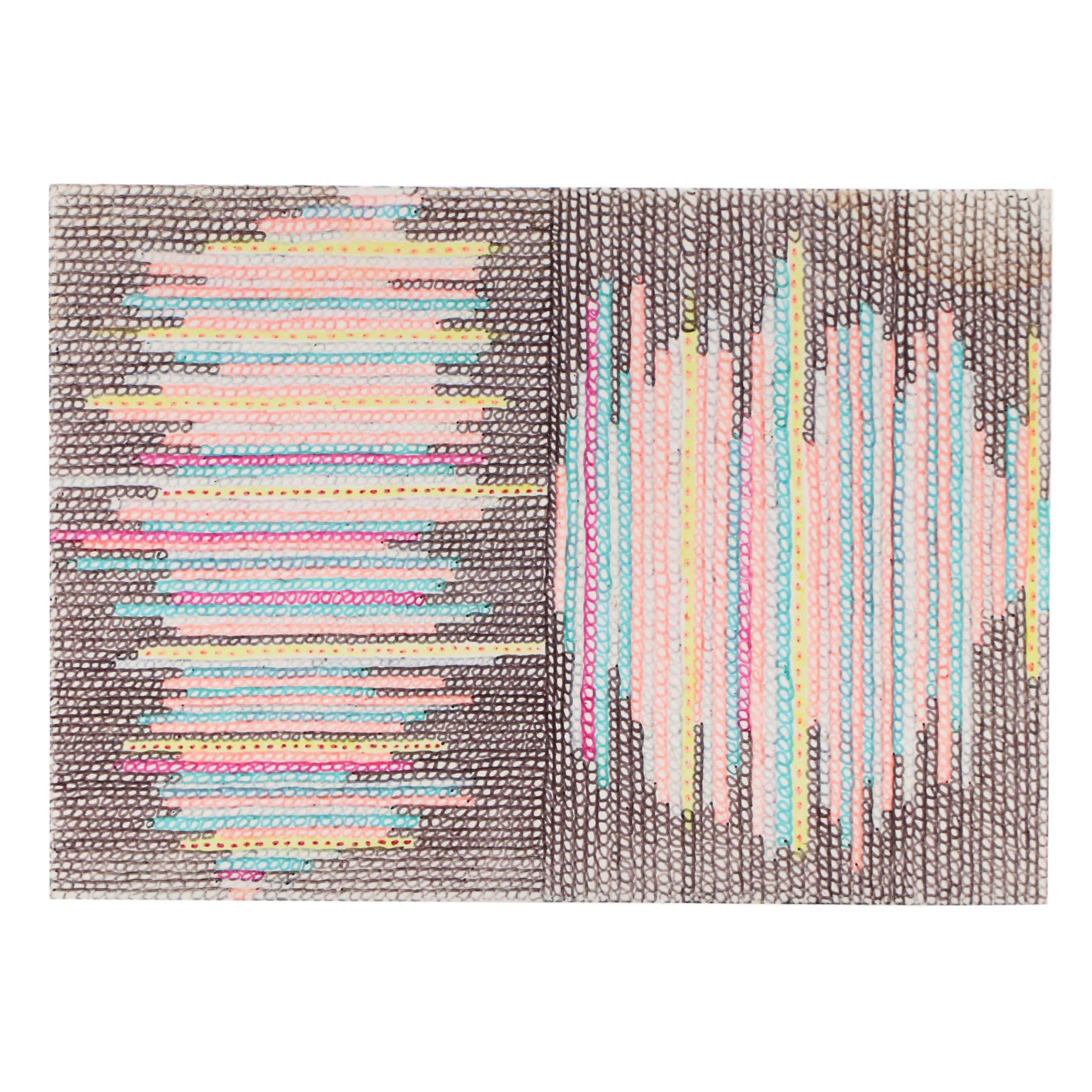 Margaret Wenstrup Op Art Ink Drawing, 2003