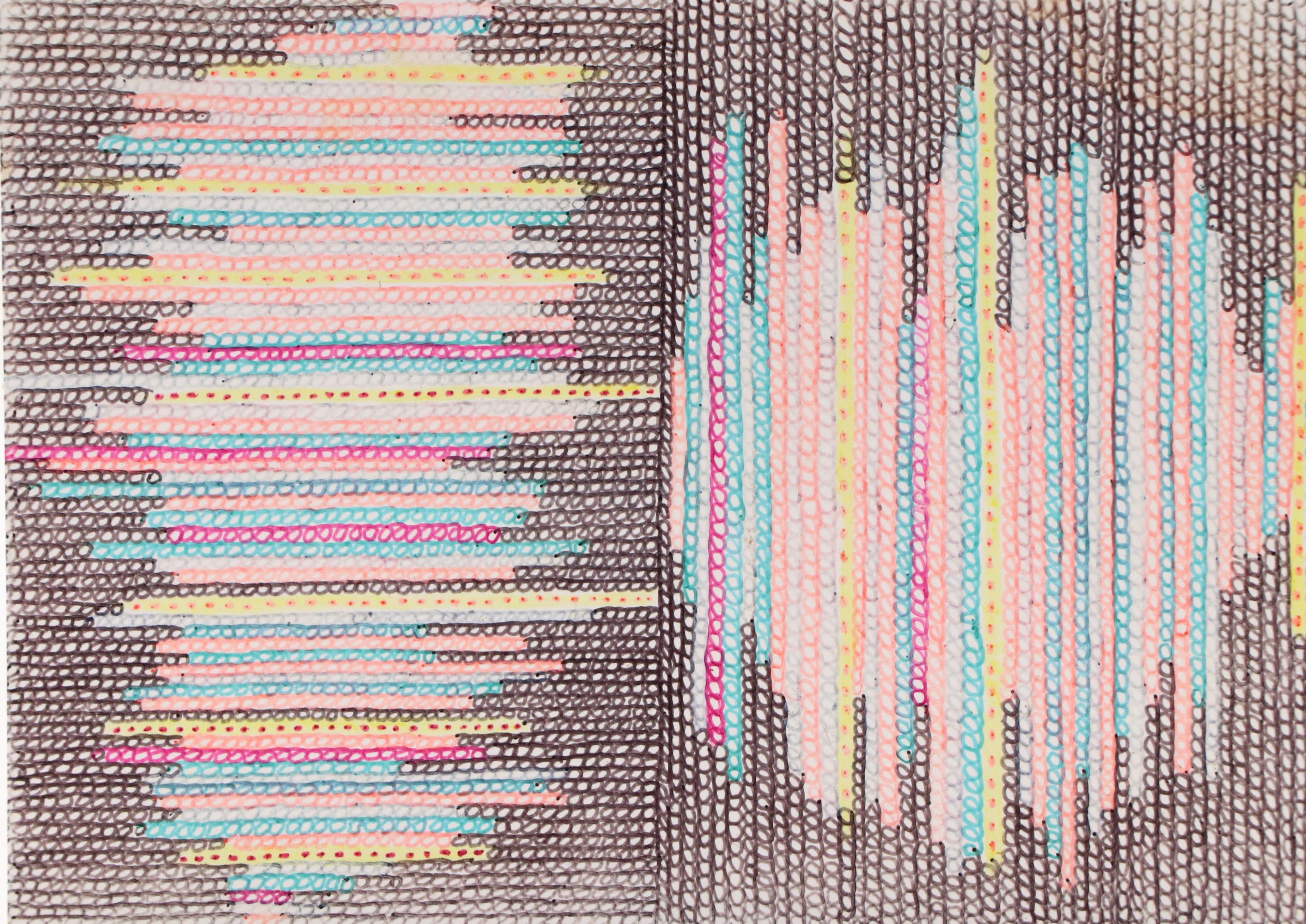 Margaret Wenstrup Op Art Ink Drawing, 2003