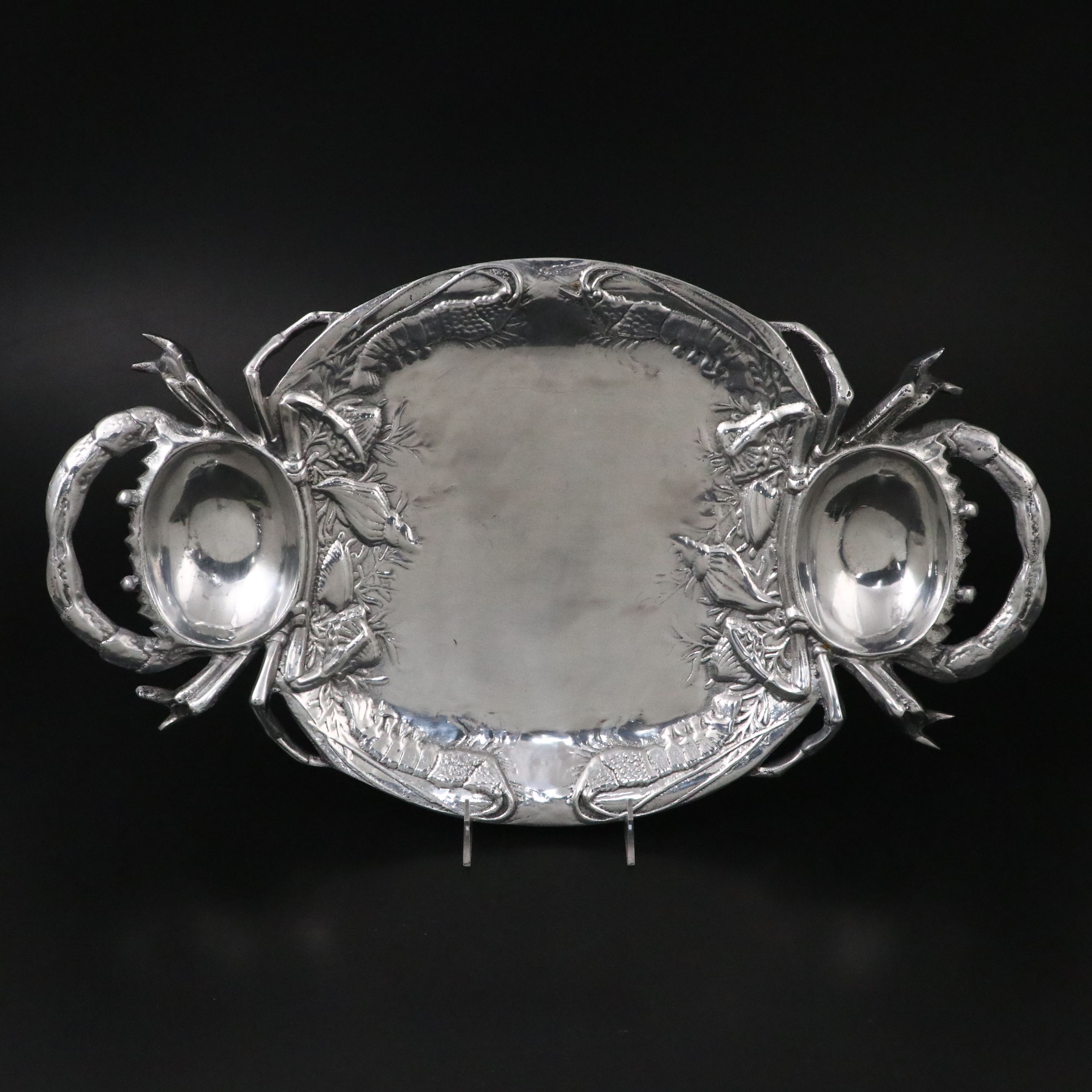 Mariposa and Other Mexican Bowl with Metal Crab Serving Platter