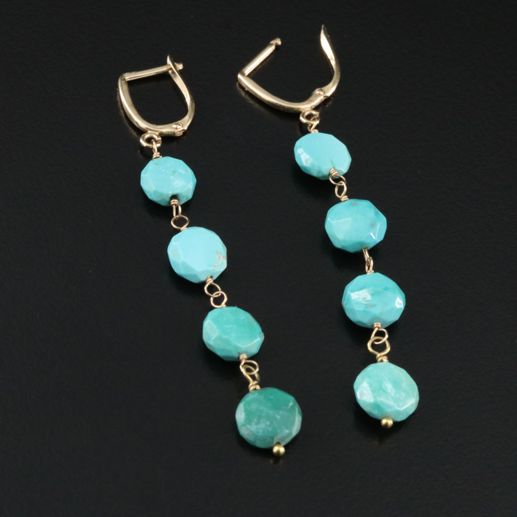 14K Turquoise Earrings
