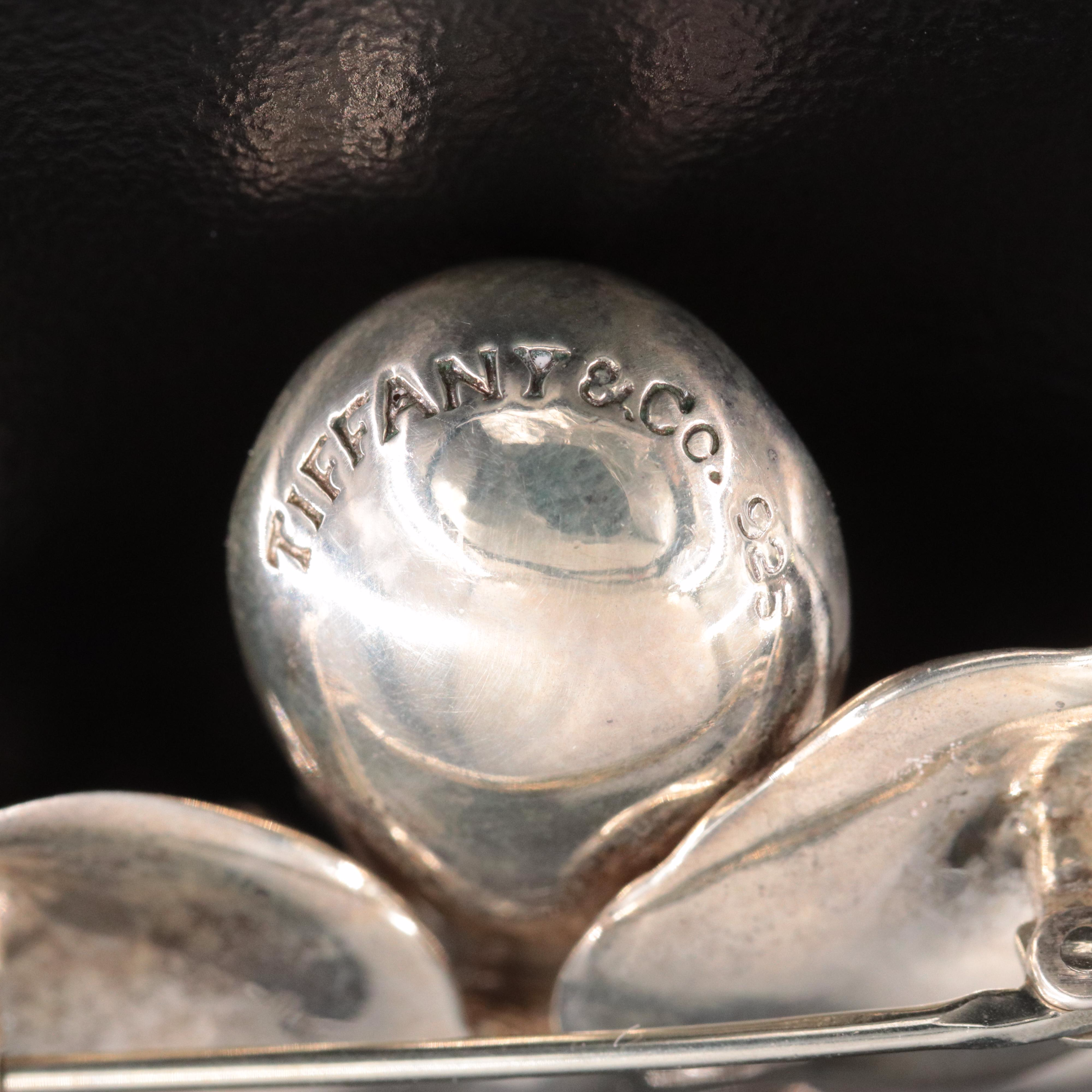 Tiffany & Co. Sterling Orchid Flower Brooch