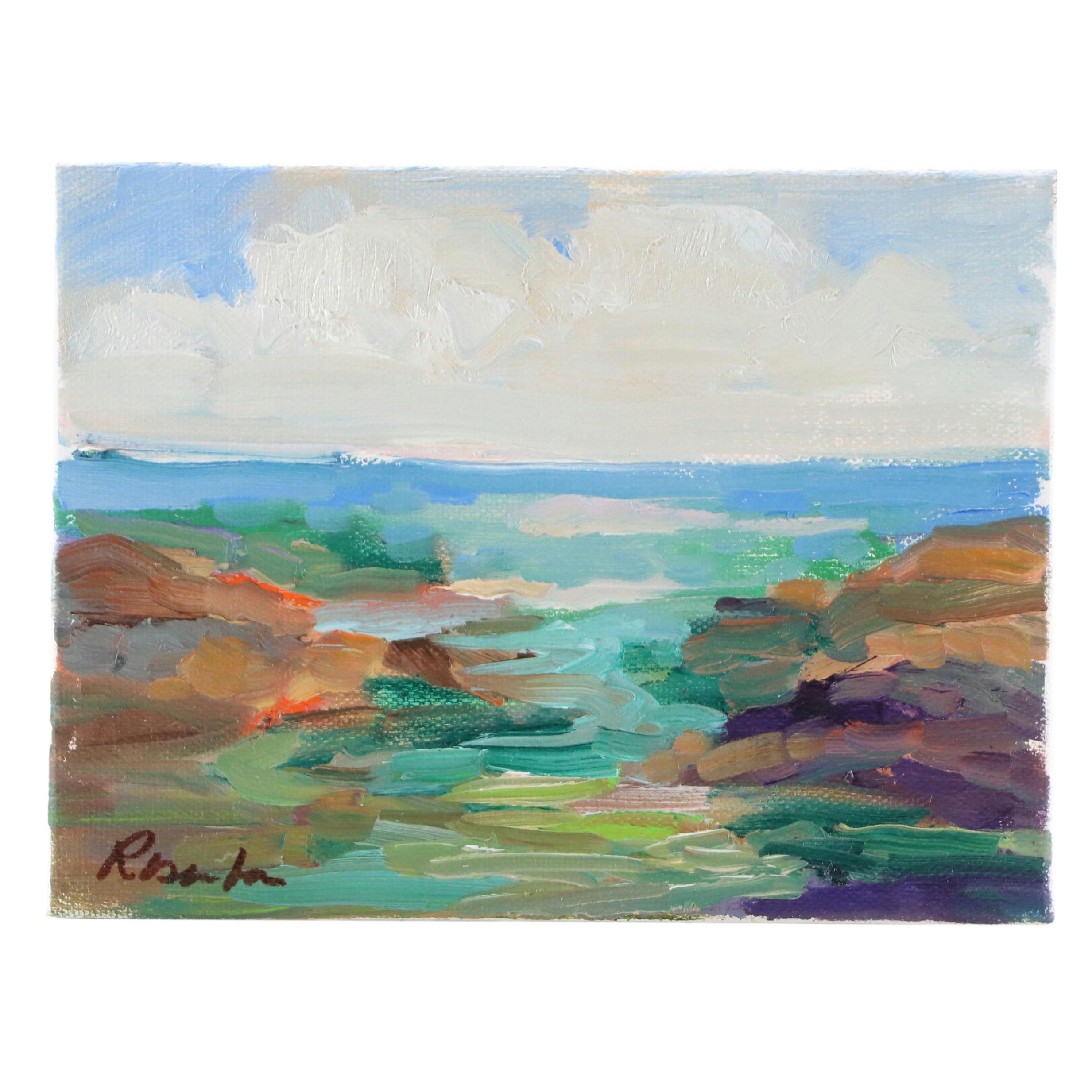 Sally Rosenbaum Seascape Oil Painting, 21st Century
