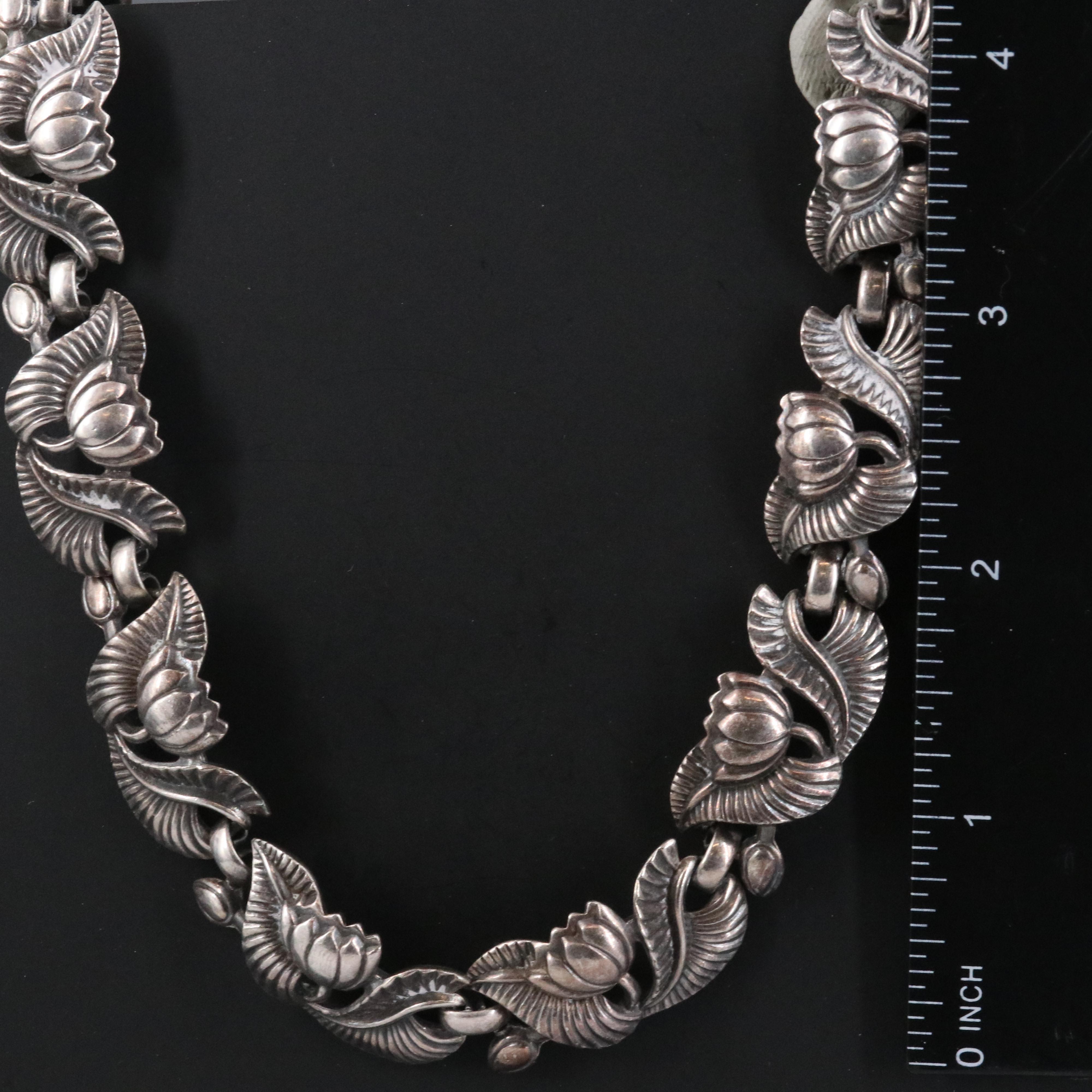 Vintage Crown Trifari and Trifari Floral Necklace and Bracelet