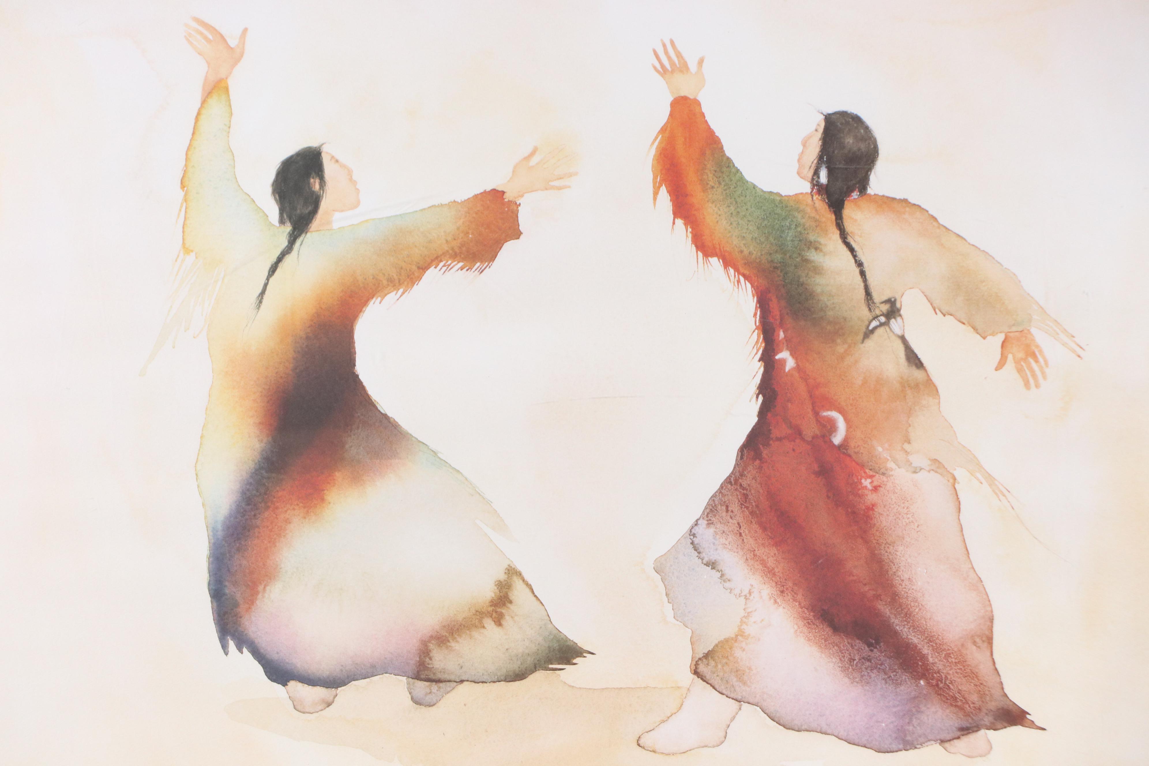 After Carol Grigg Offset Lithograph "Dancing For Their Lives," Late 20th Cent.