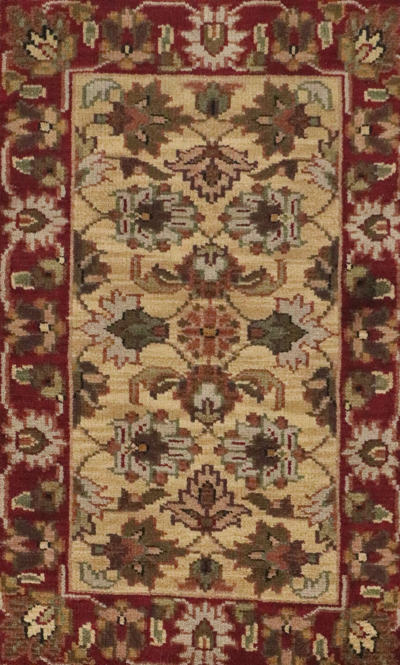 2'7 x 4'4 Hand-Knotted Indian Agra Accent Rug
