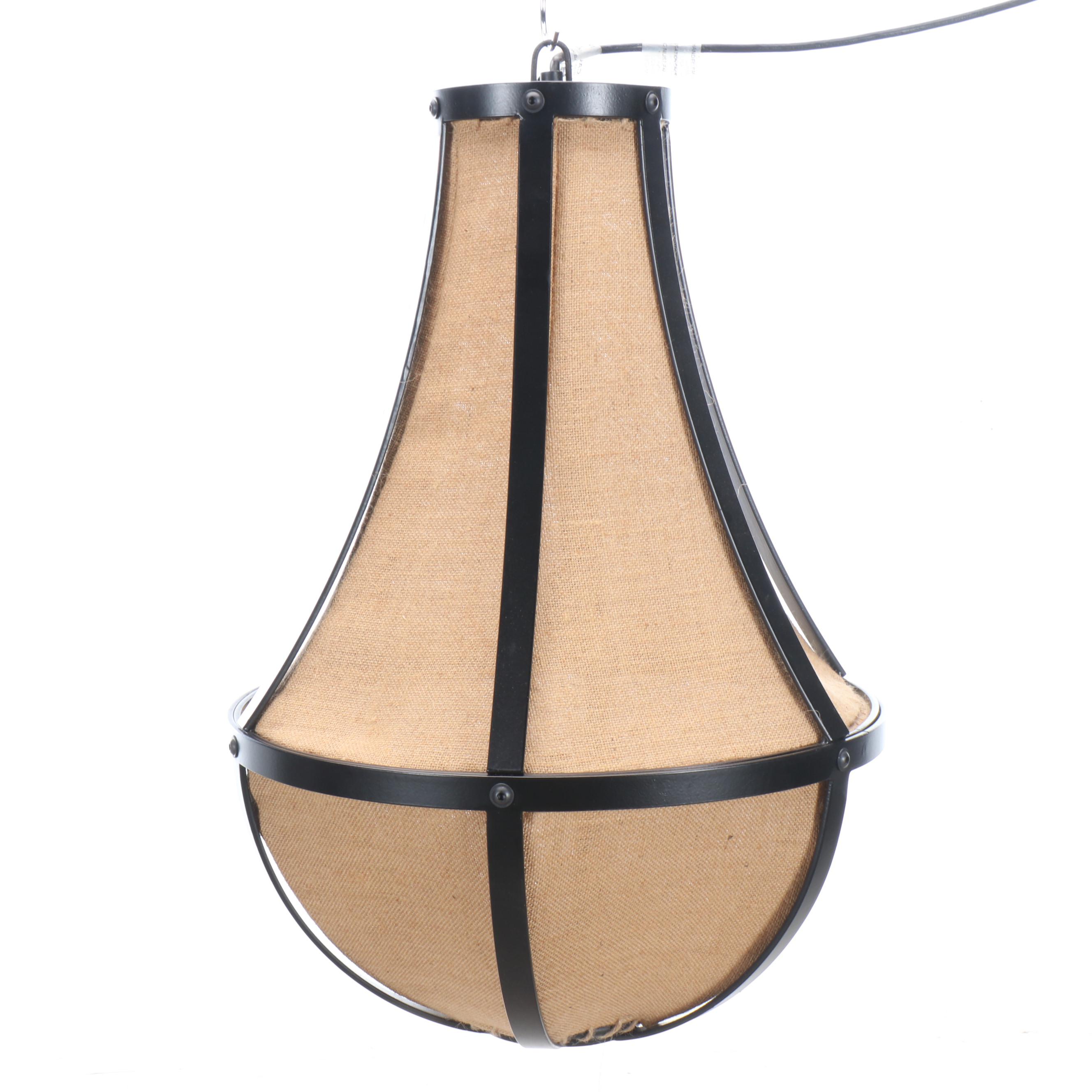 Bobo Steel and Cotton Burlap Teardrop Pendant Shade