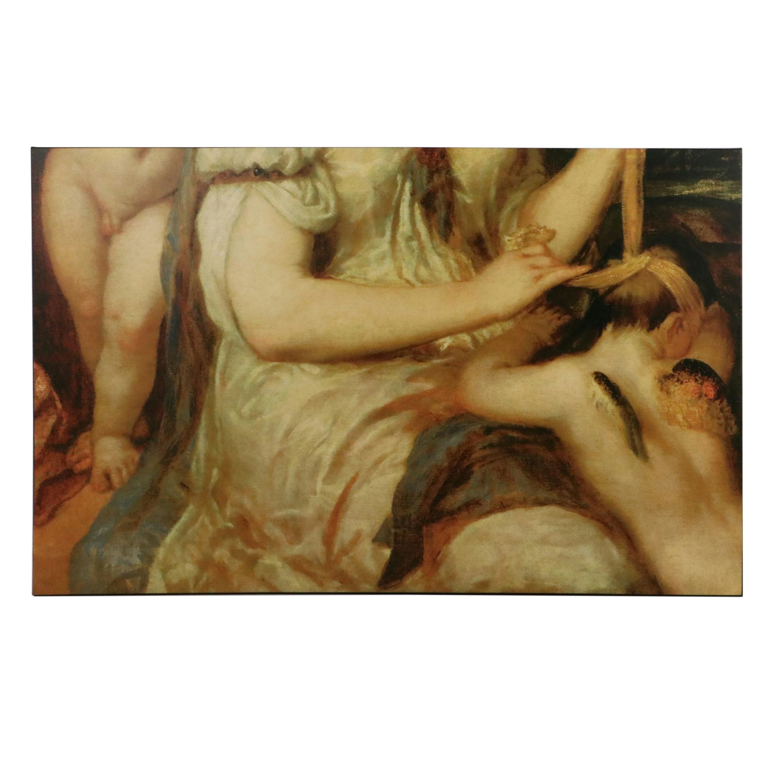 Oversized Canvas Giclées After Titian "Venus Blindfolding Cupid," 21st Century