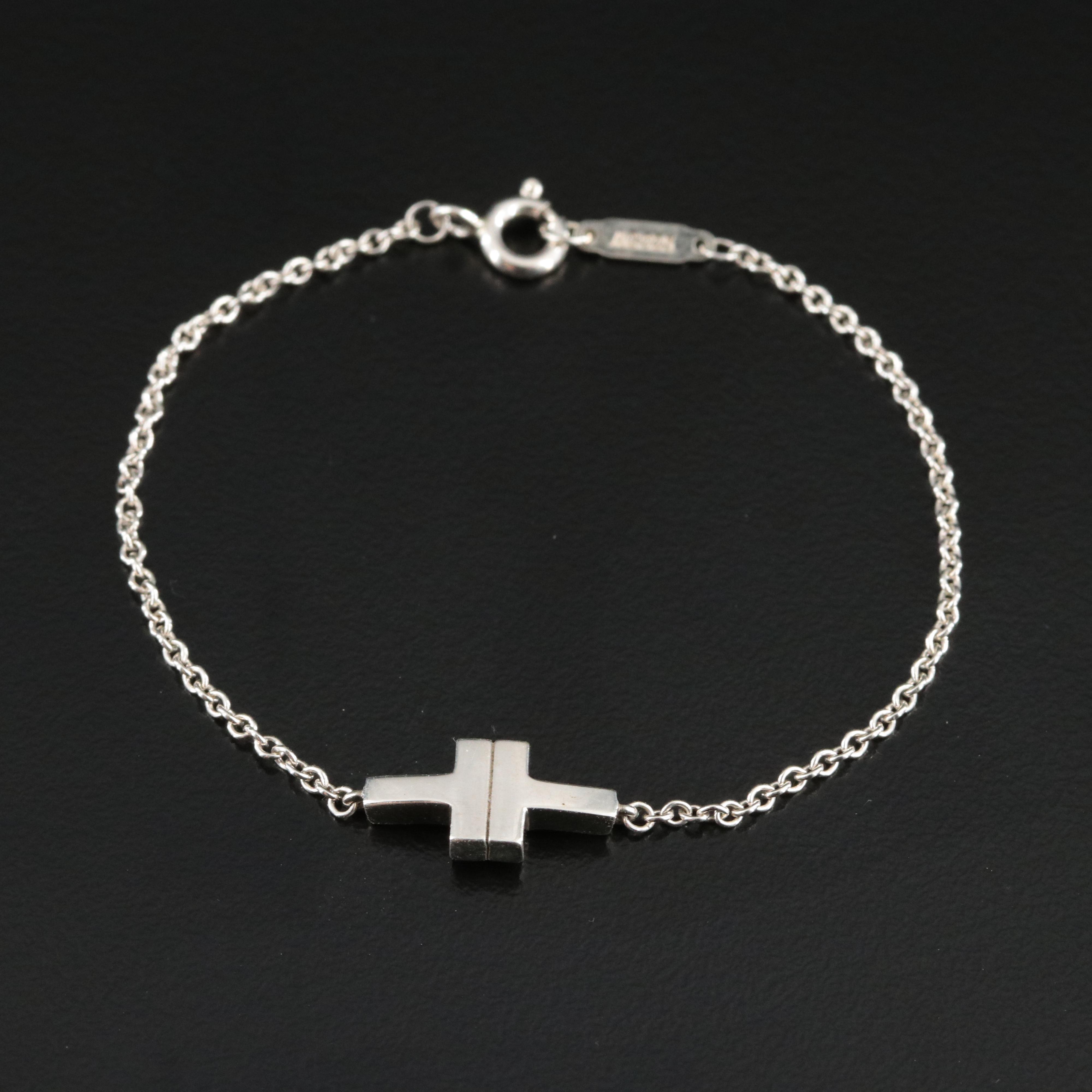 Tiffany & Co. Sterling T Two Chain Bracelet