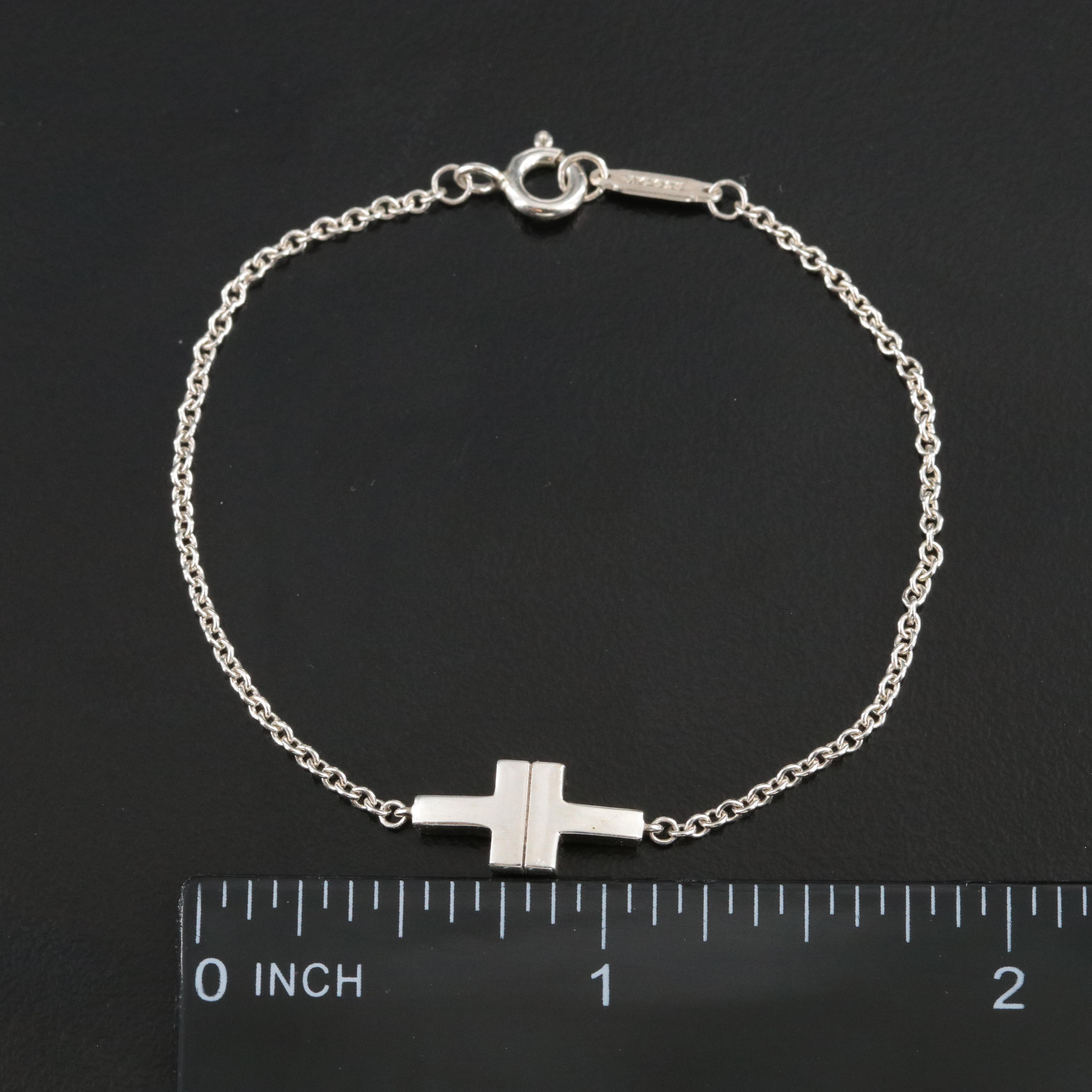 Tiffany & Co. Sterling T Two Chain Bracelet