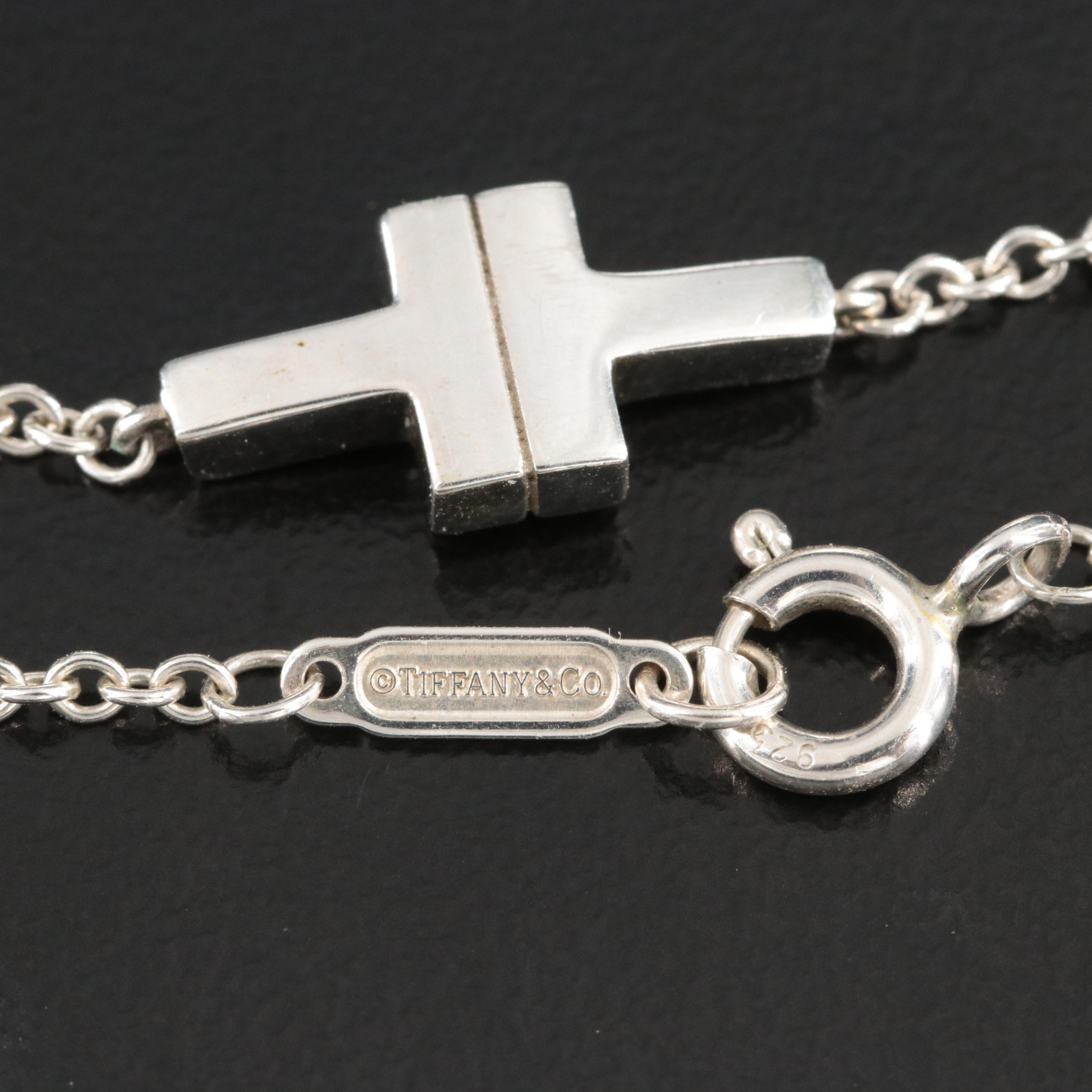 Tiffany & Co. Sterling T Two Chain Bracelet