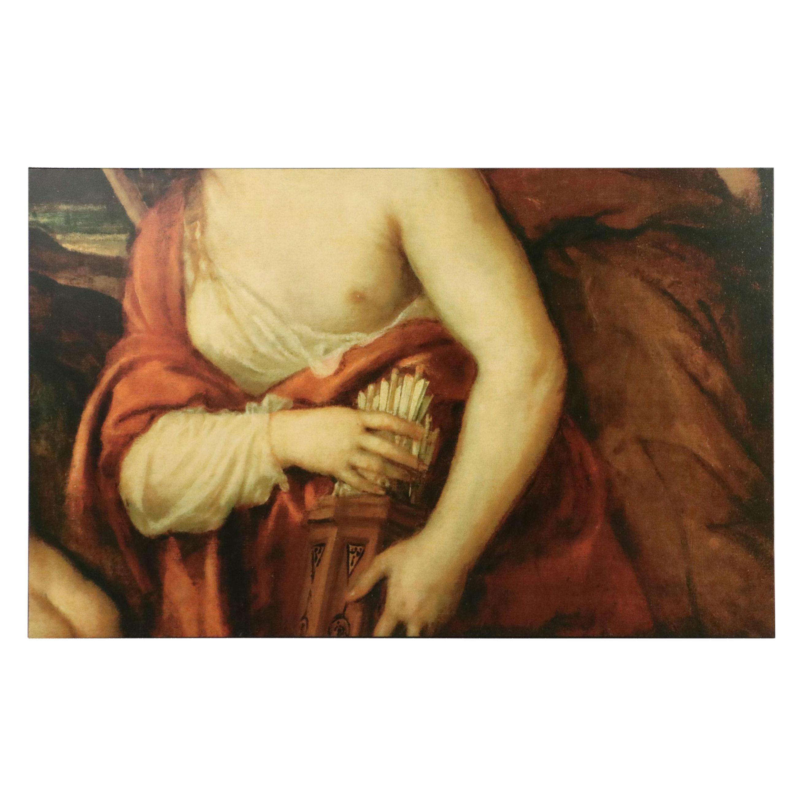 Oversized Canvas Giclées After Titian "Venus Blindfolding Cupid," 21st Century