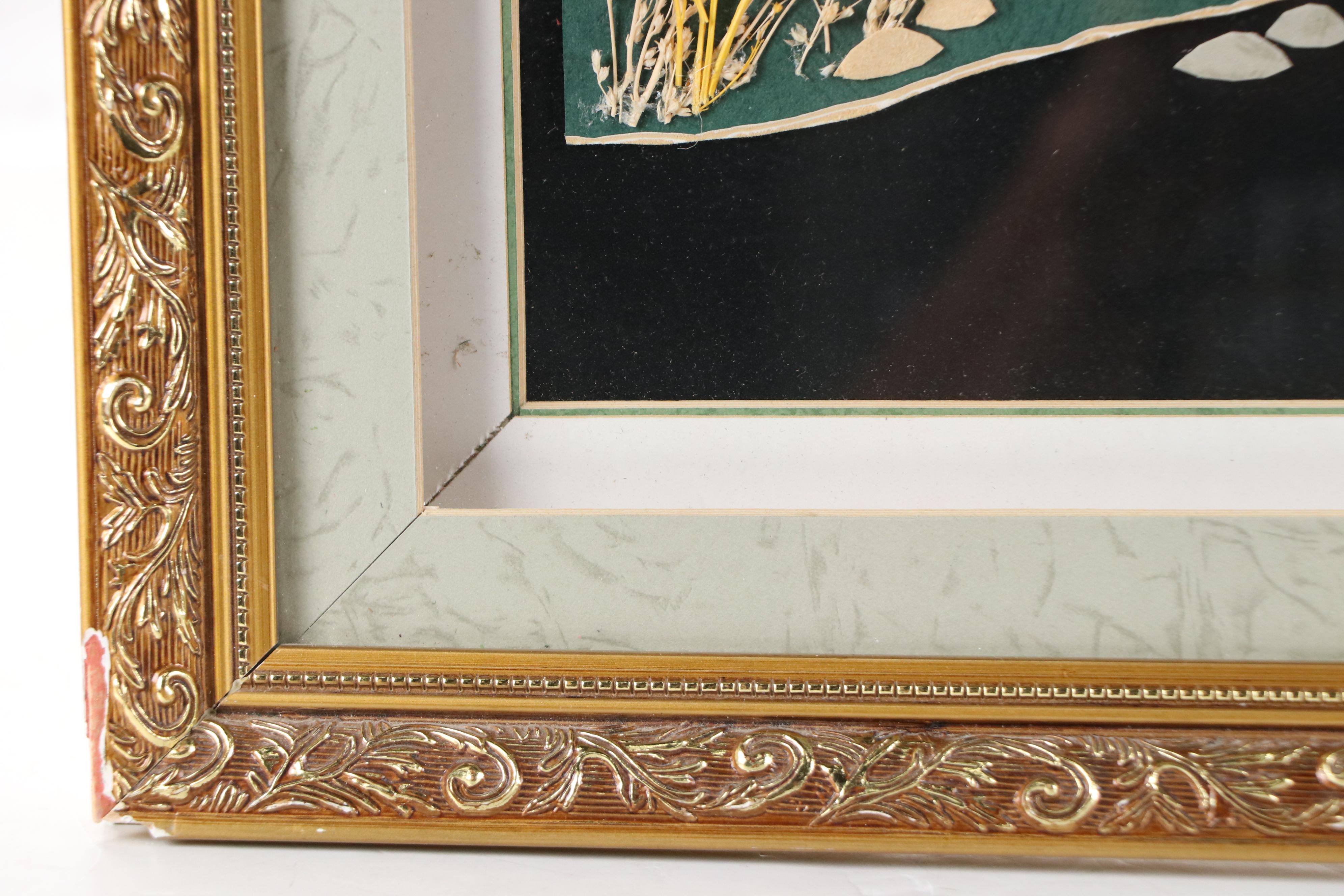 Mixed Media Shadowbox of Southeast Asian Landscape, Late 20th Century