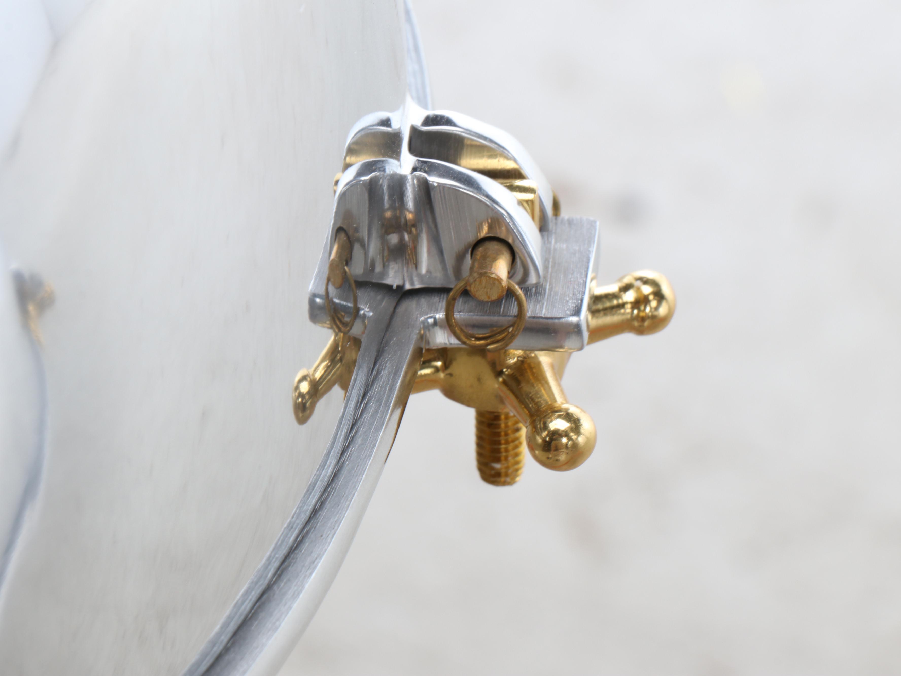 Large Nautical Style Brass and Steel Pendant Work Lights