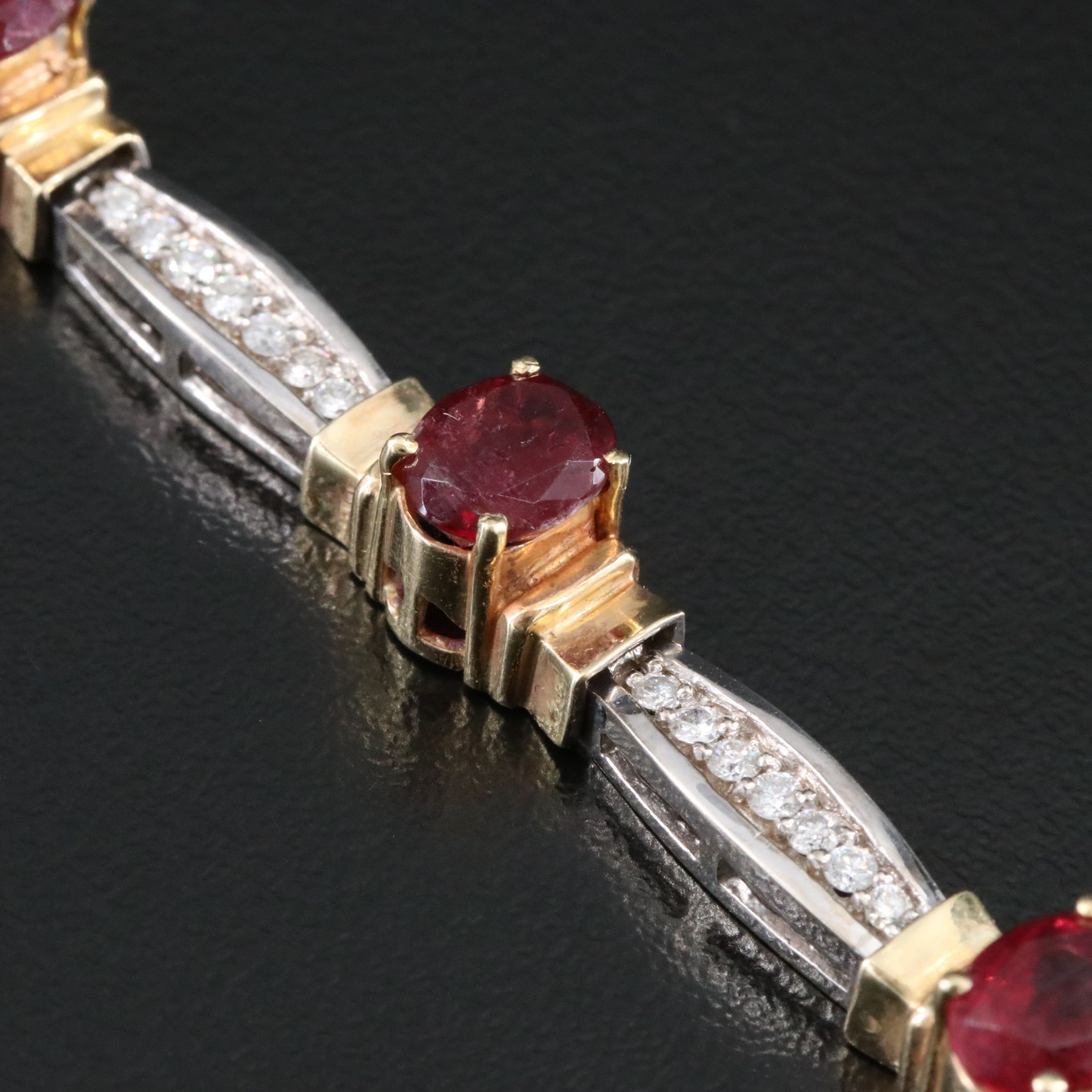 14K Tourmaline and Diamond Bracelet