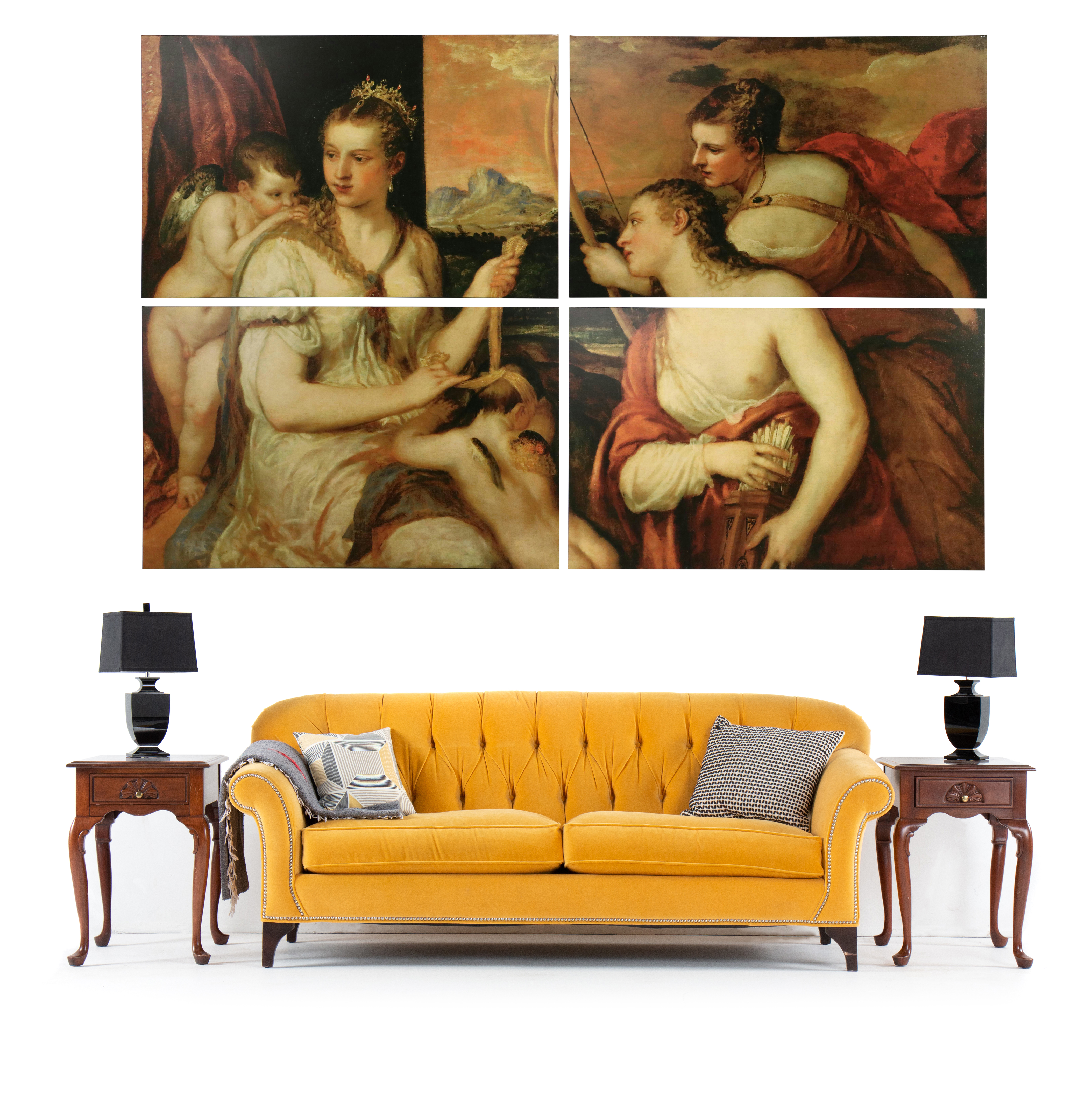 Oversized Canvas Giclées After Titian "Venus Blindfolding Cupid," 21st Century