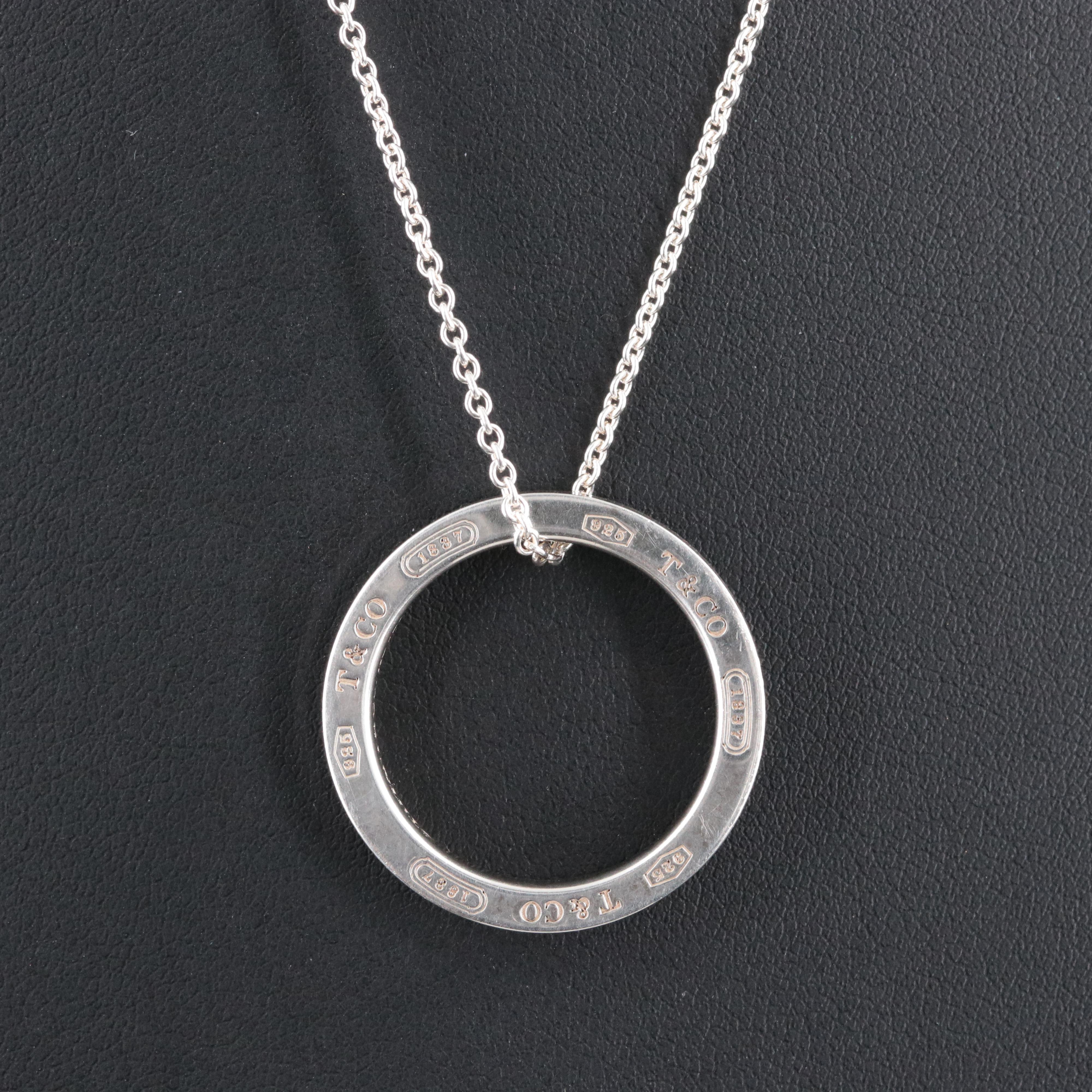 Tiffany & Co. 1837 Sterling Circle Pendant Necklace