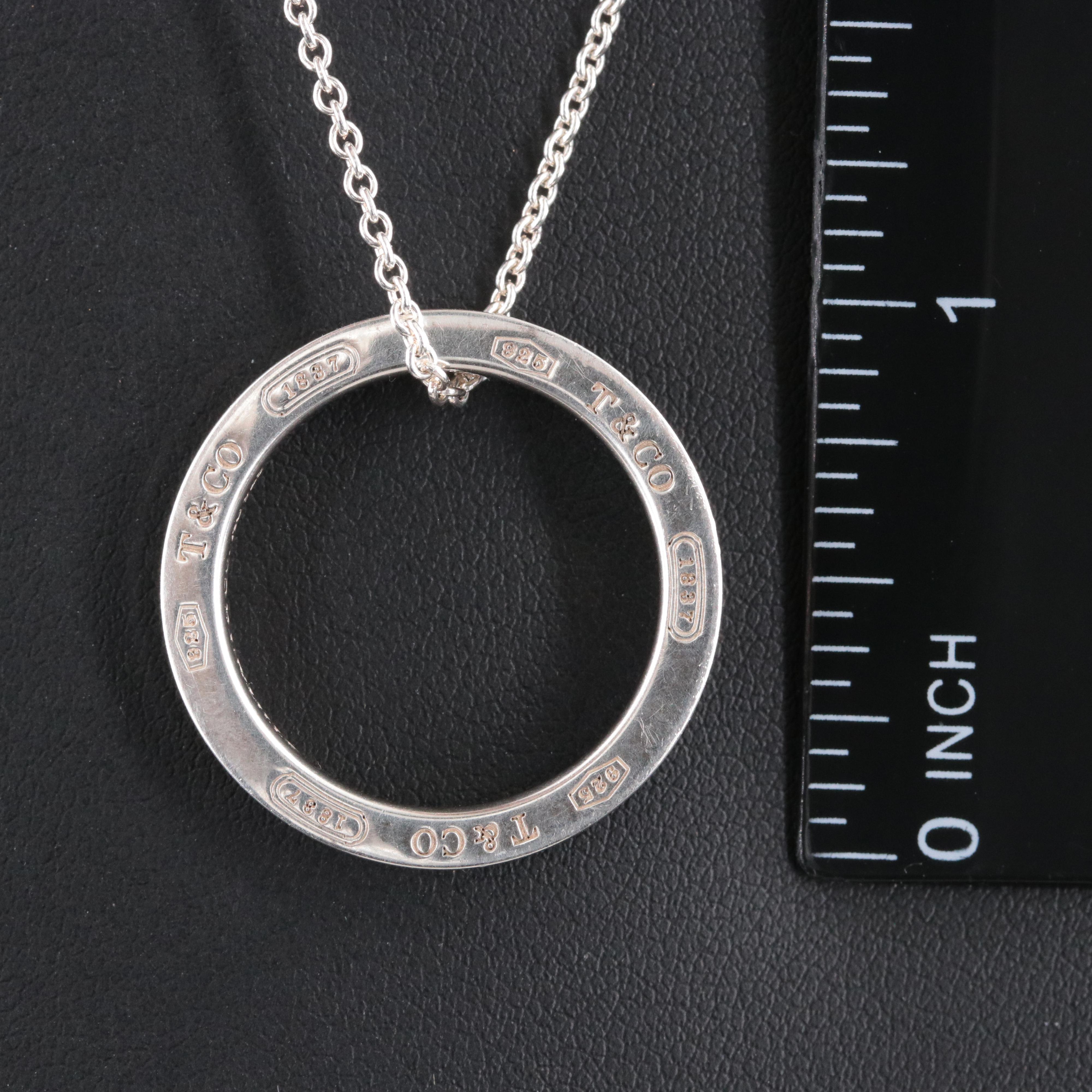 Tiffany & Co. 1837 Sterling Circle Pendant Necklace
