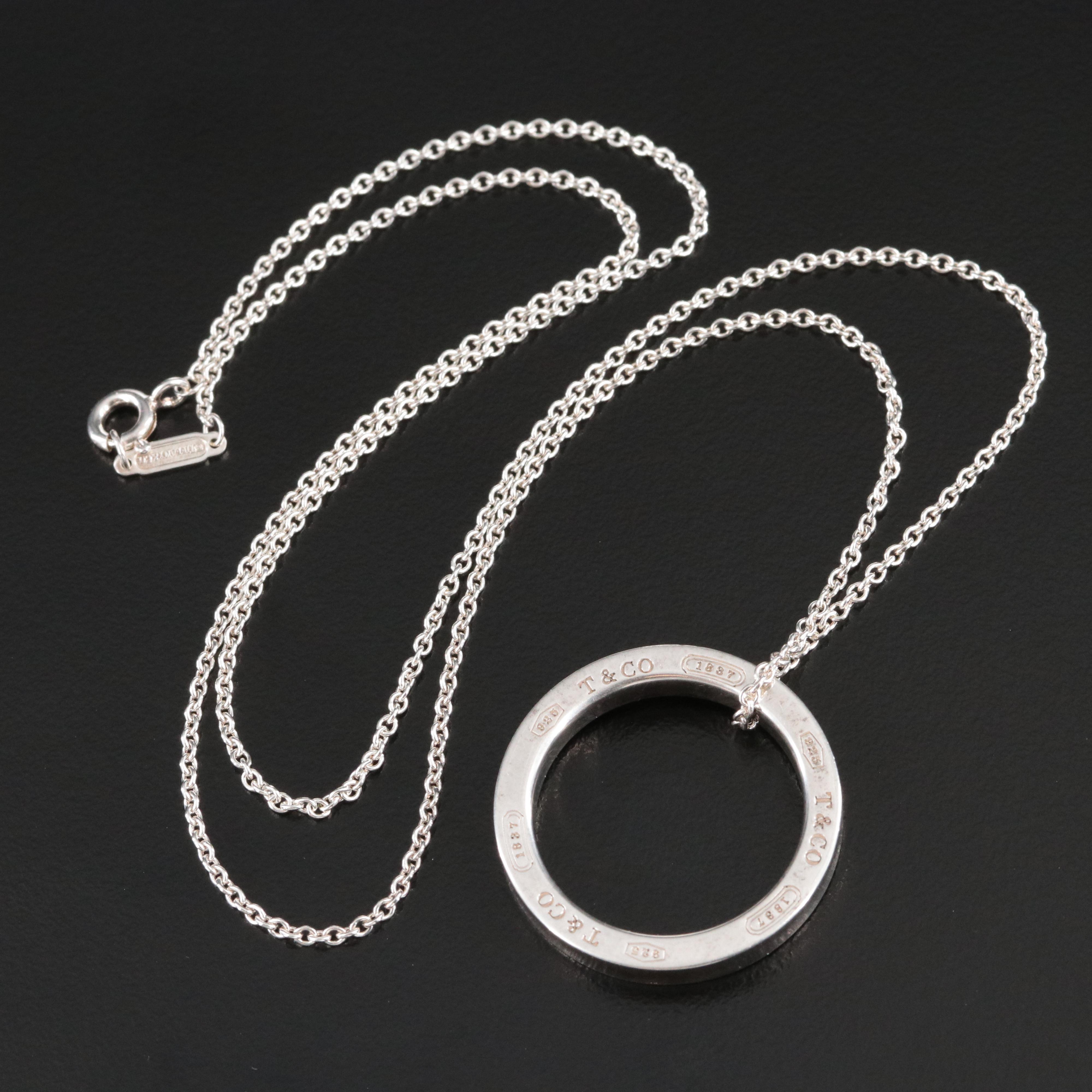 Tiffany & Co. 1837 Sterling Circle Pendant Necklace