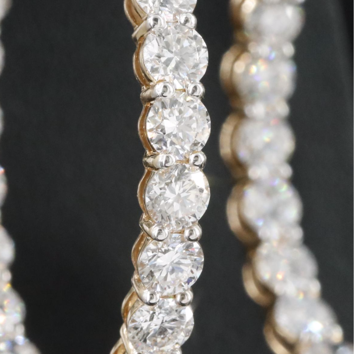 14K 9.94 CTW Lab Grown Diamond Inside Out Hoop Earrings