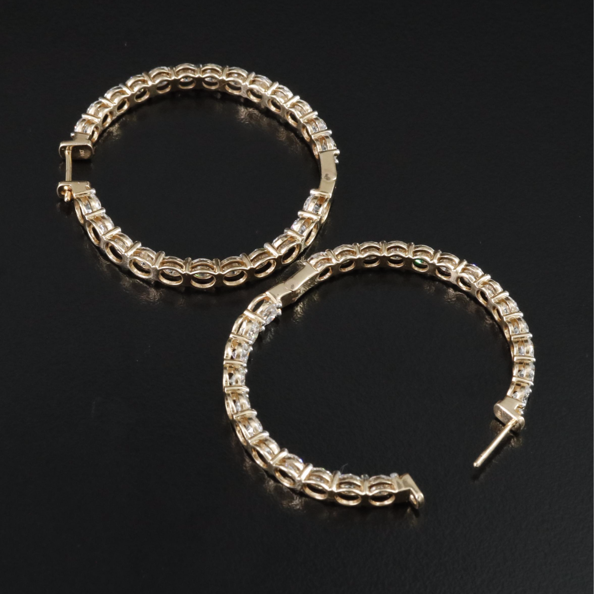 14K 9.94 CTW Lab Grown Diamond Inside Out Hoop Earrings