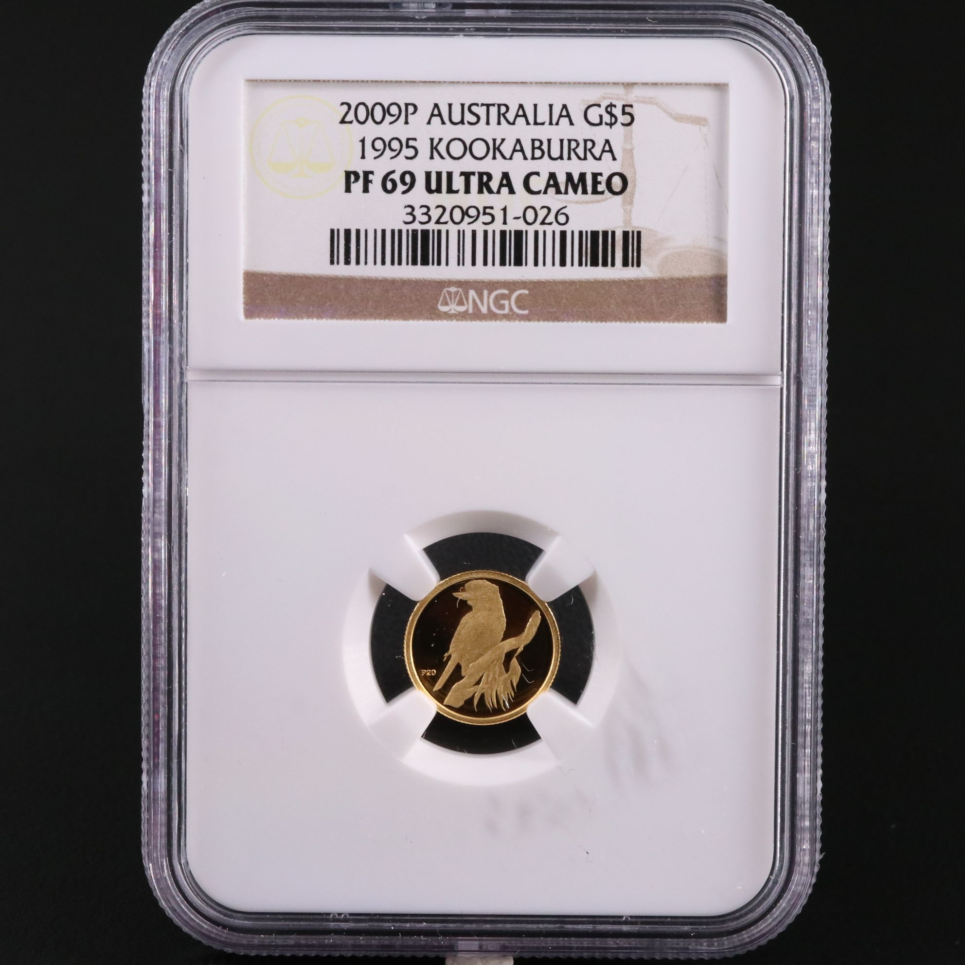 NGC Graded PF69 Ultra Cameo 2009P Australia $5 1995 Kookaburra Gold Coin
