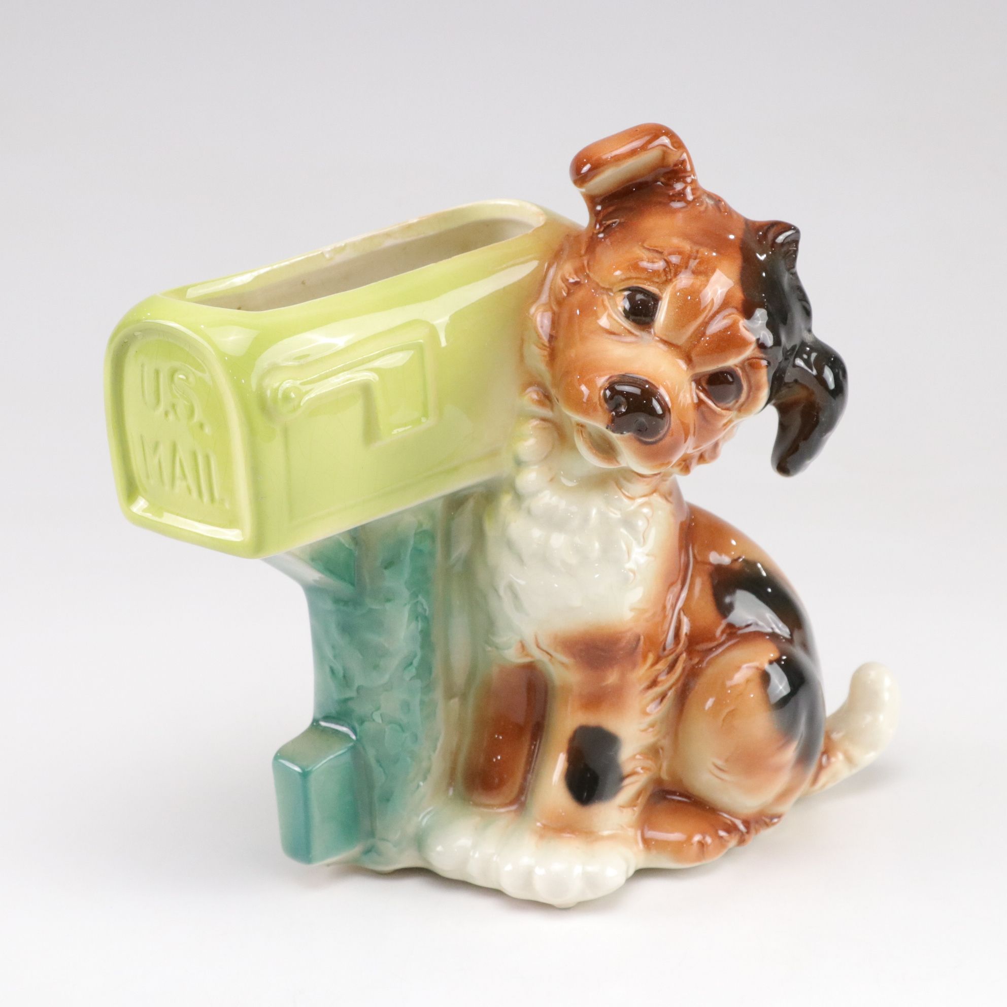 Three Ceramic Dog Figural Planters, Mid-20th Century