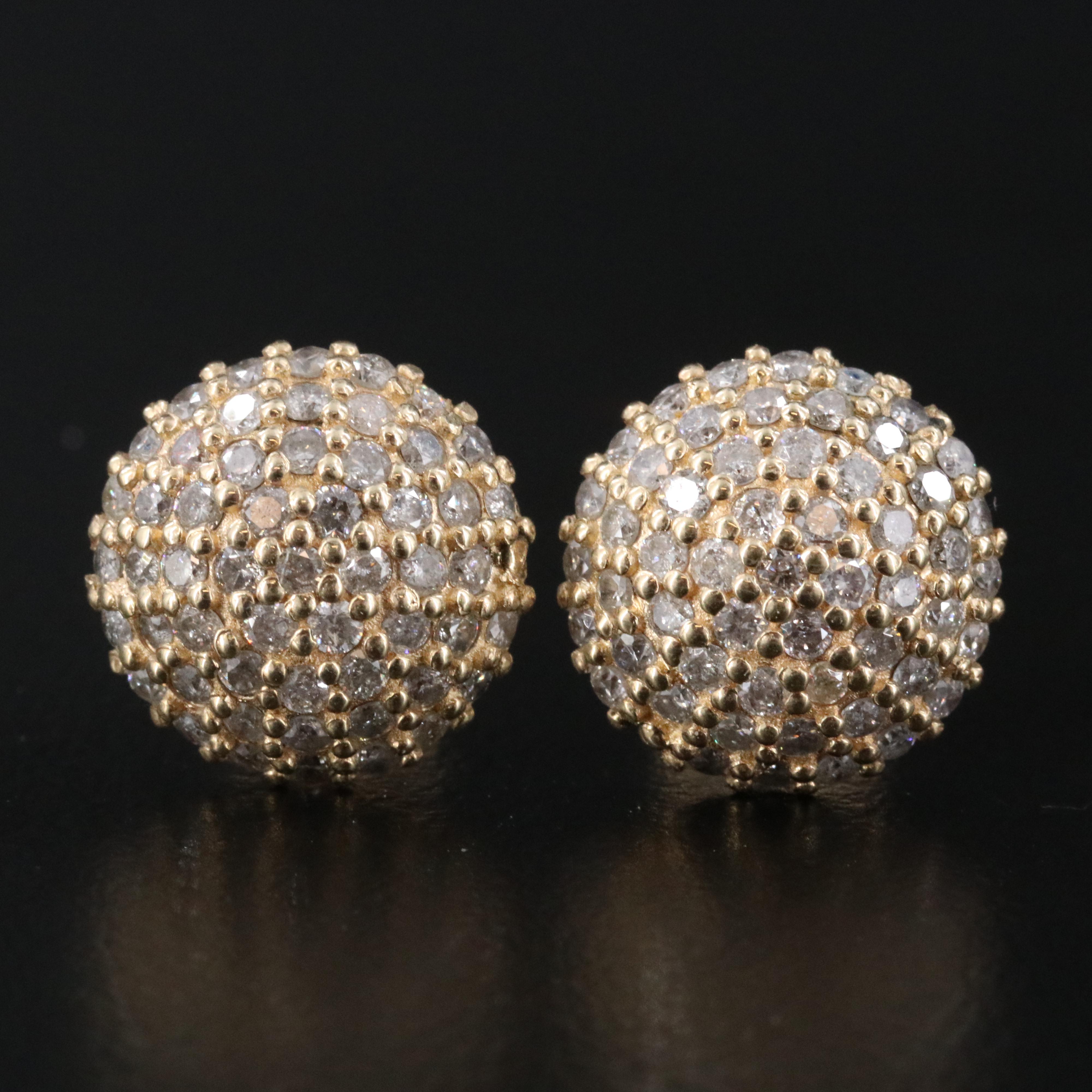 14K 1.50 CTW Pavé Diamond Earrings