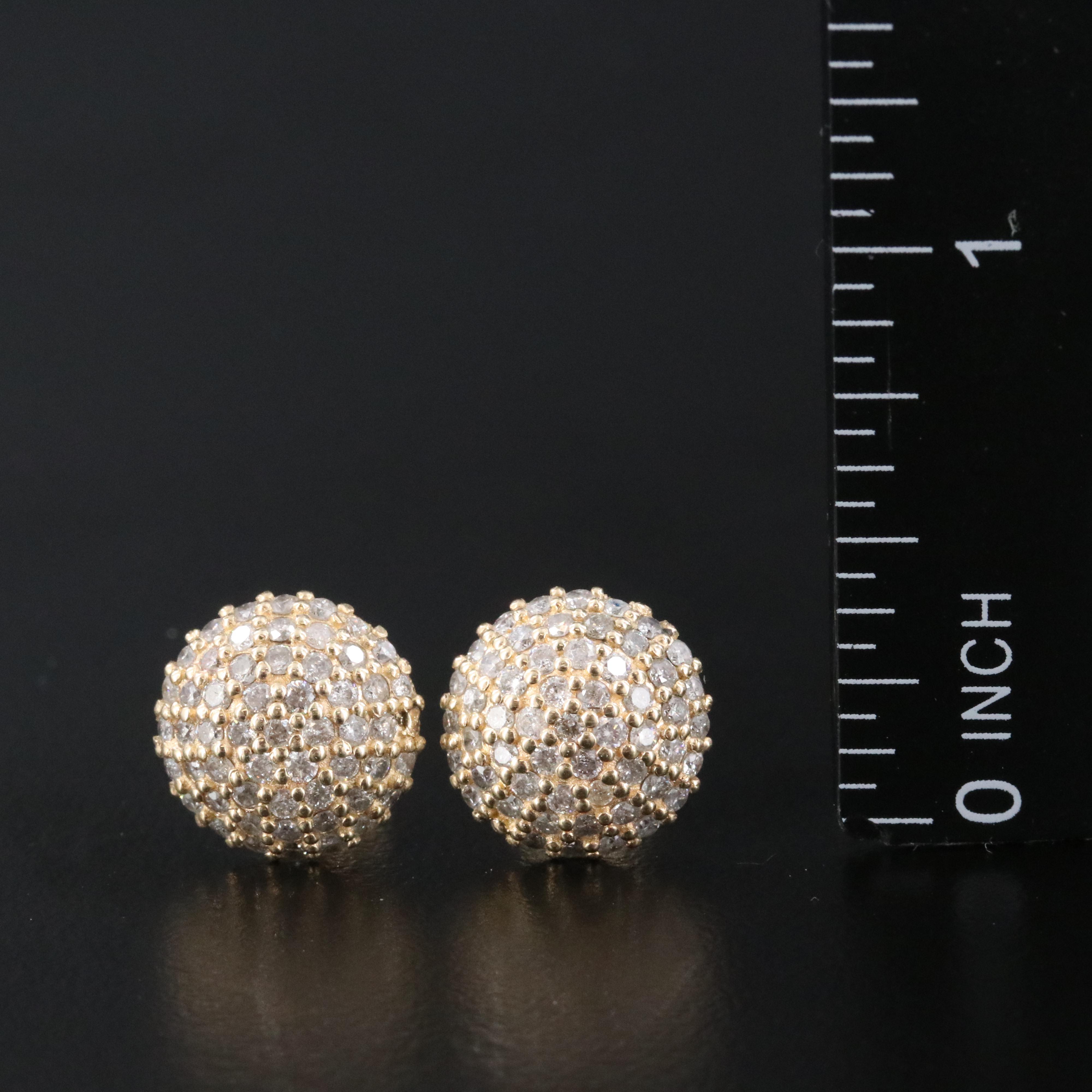 14K 1.50 CTW Pavé Diamond Earrings