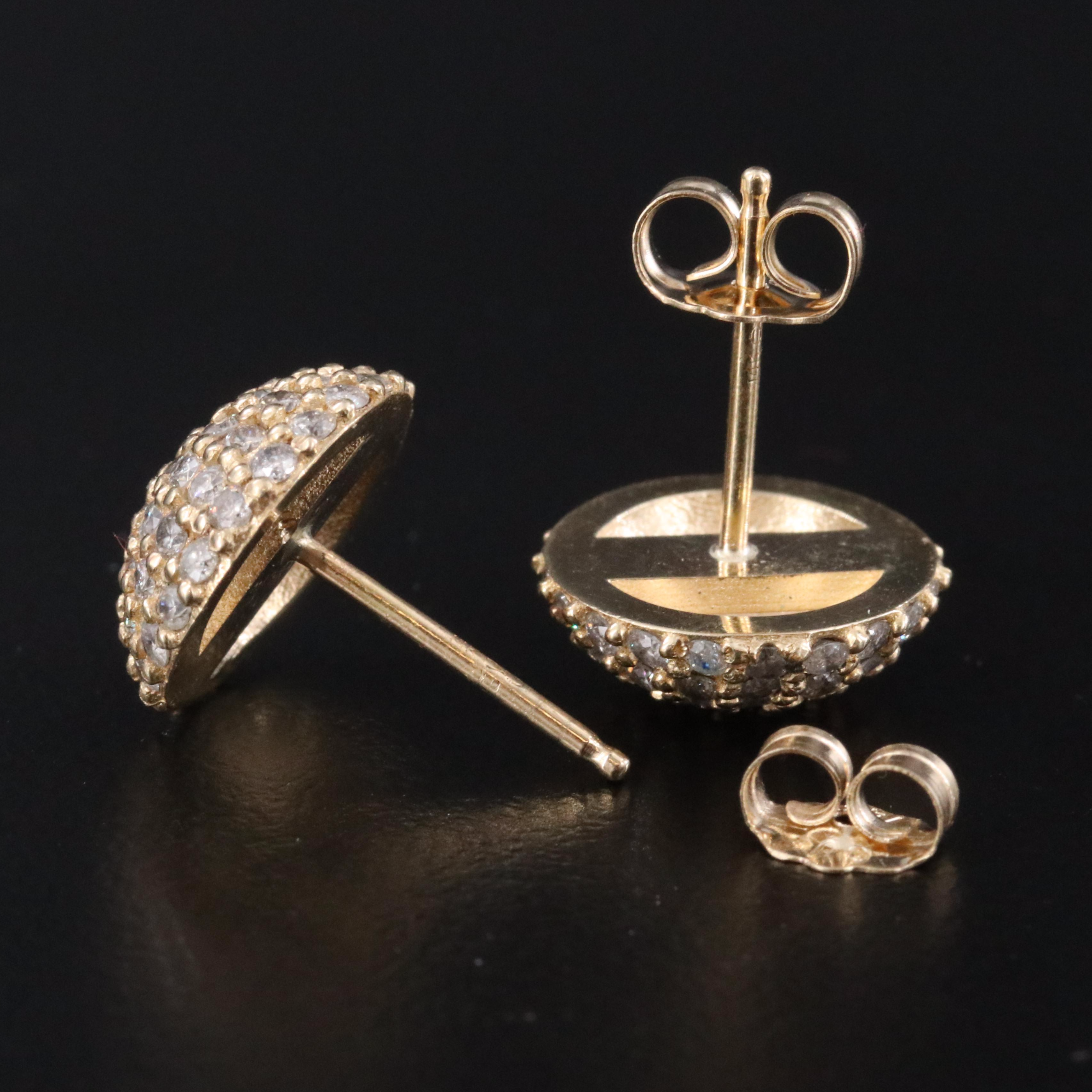 14K 1.50 CTW Pavé Diamond Earrings