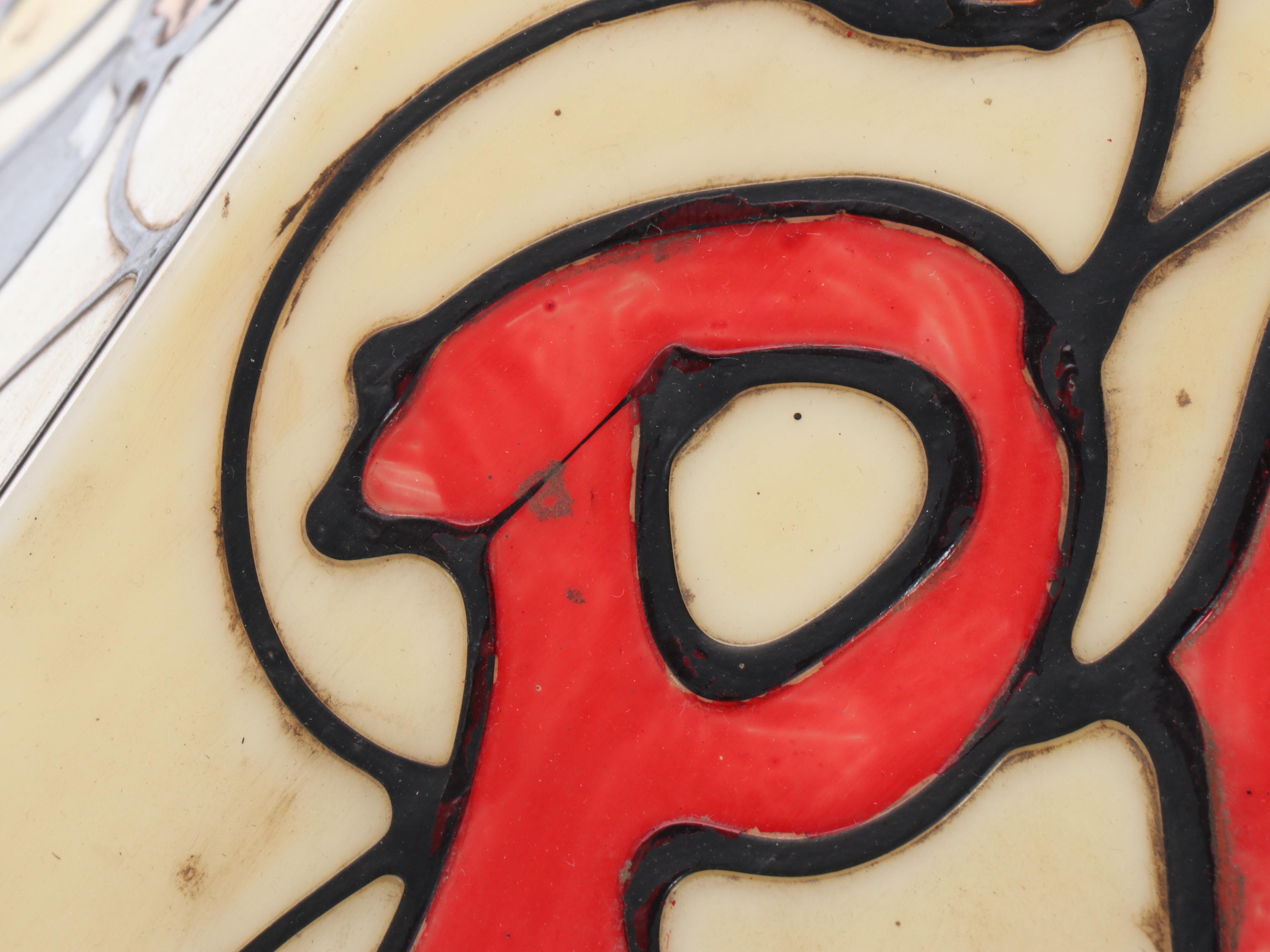 Pool Table Acrylic Faux Slag Glass Pendant Lights, Vintage