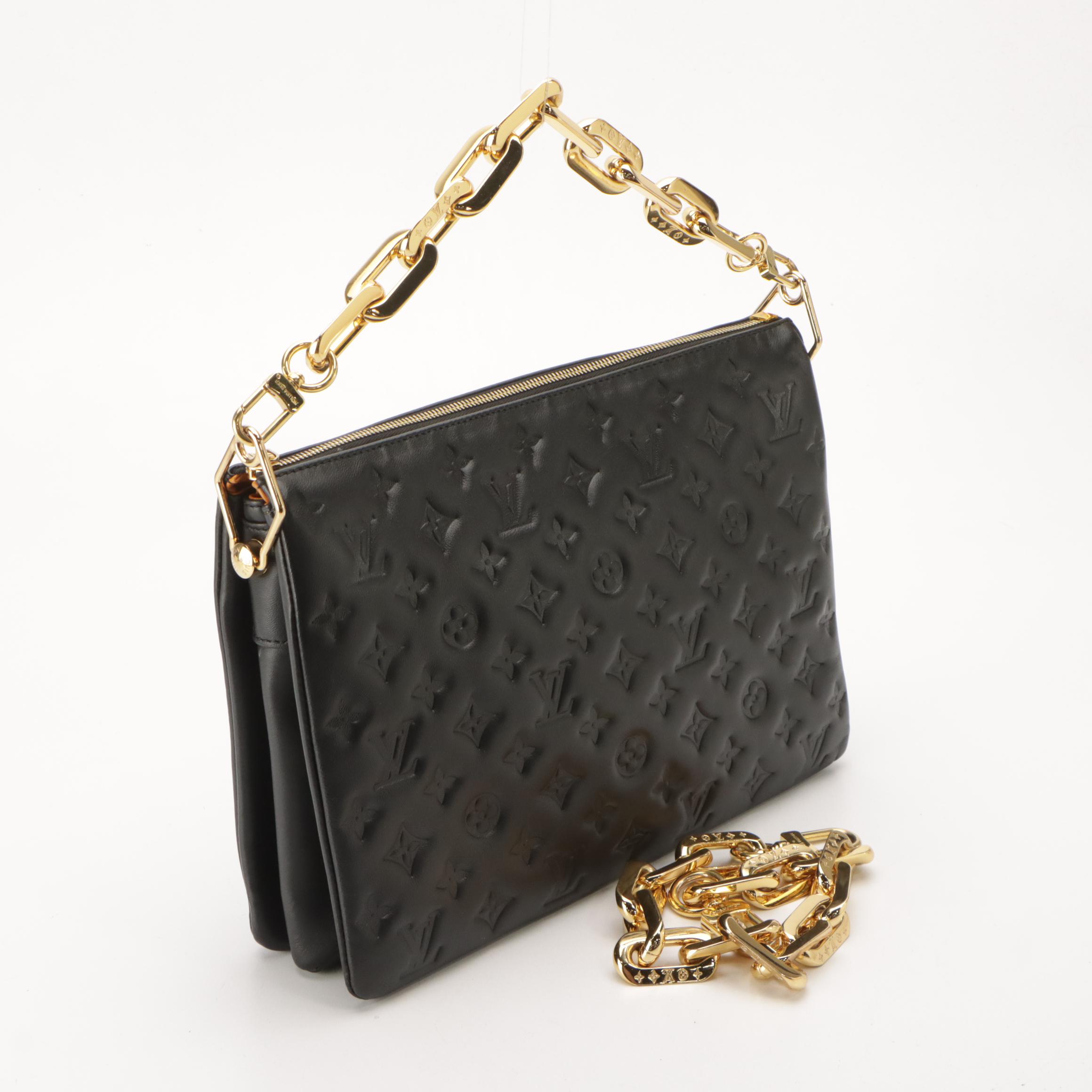 Louis Vuitton Coussin MM Chain Link Shoulder Bag in LV Embossed Puffy Lambskin