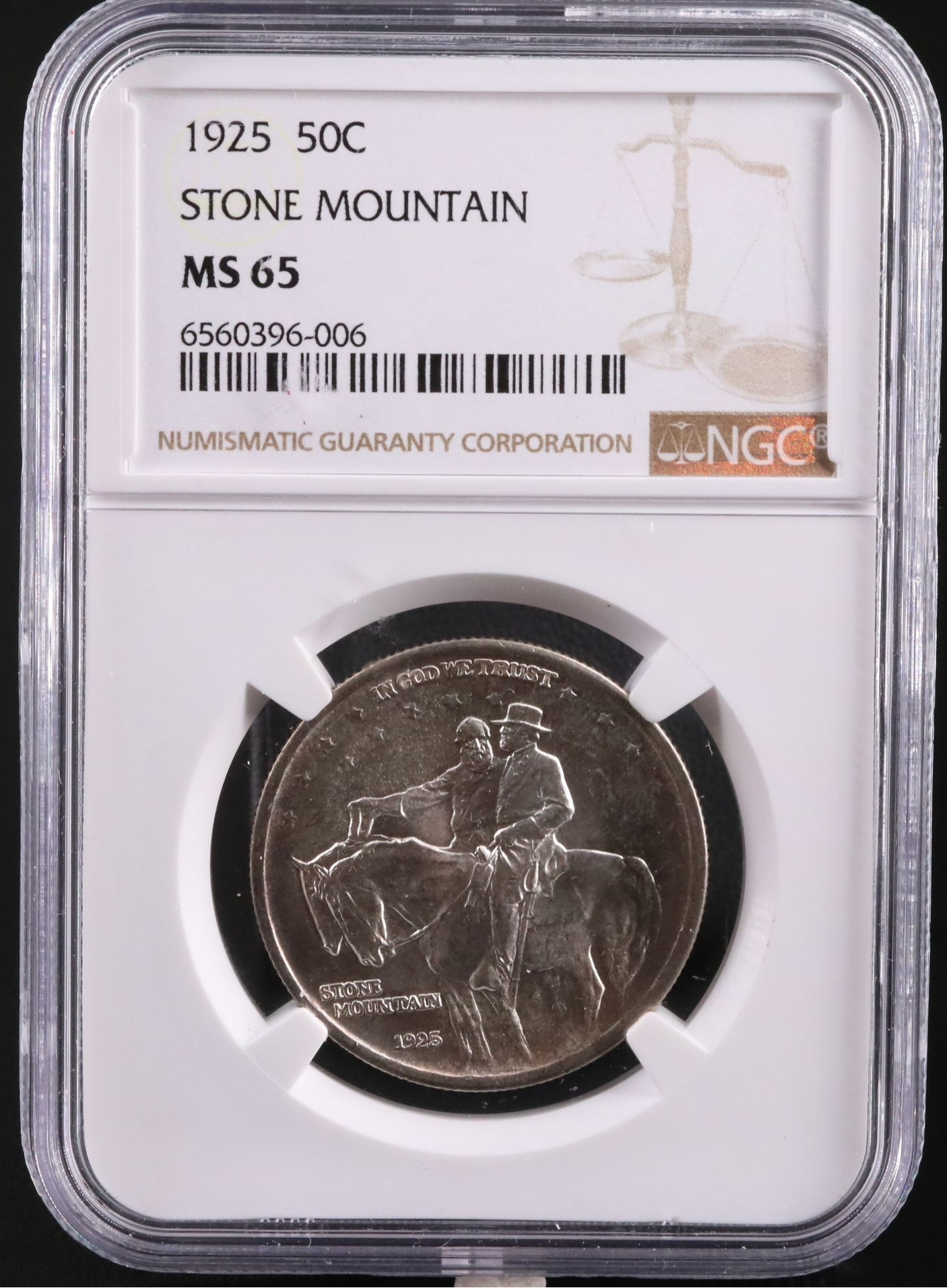 NGC MS65 1925 Stone Mountain Commemorative Silver Half Dollar