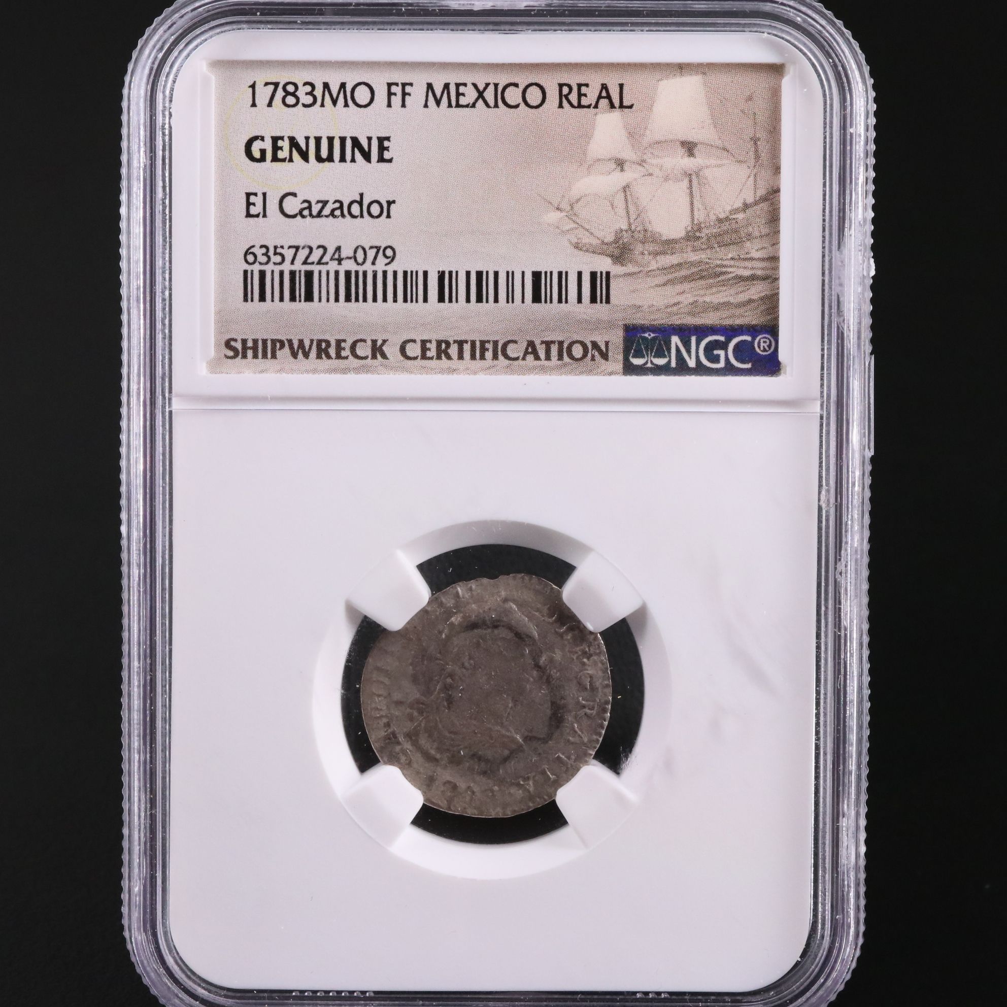 NGC Certified Genuine 1783-MO FF Mexico Real Silver Coin