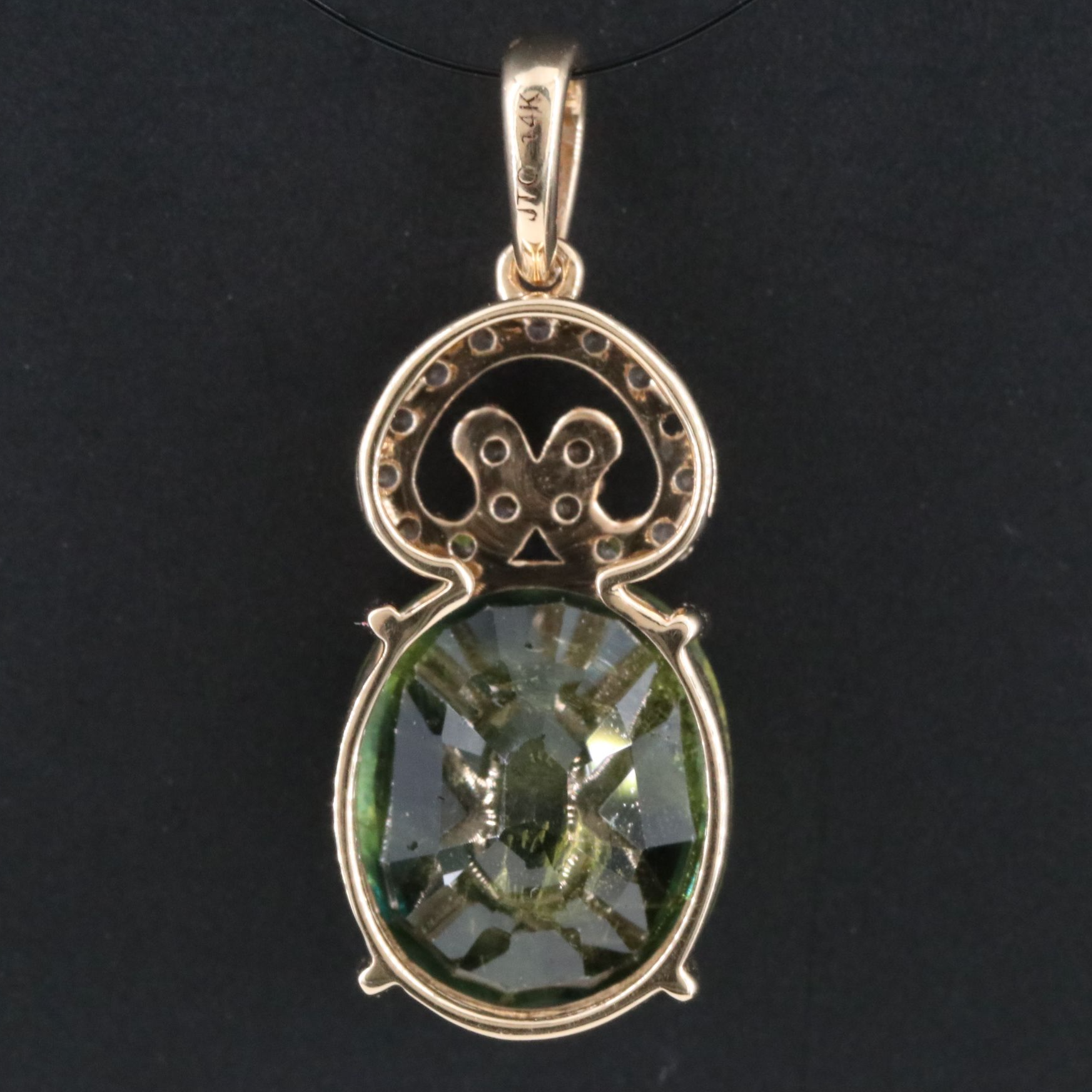 14K 5.31 CT Sapphire and White Sapphire Pendant