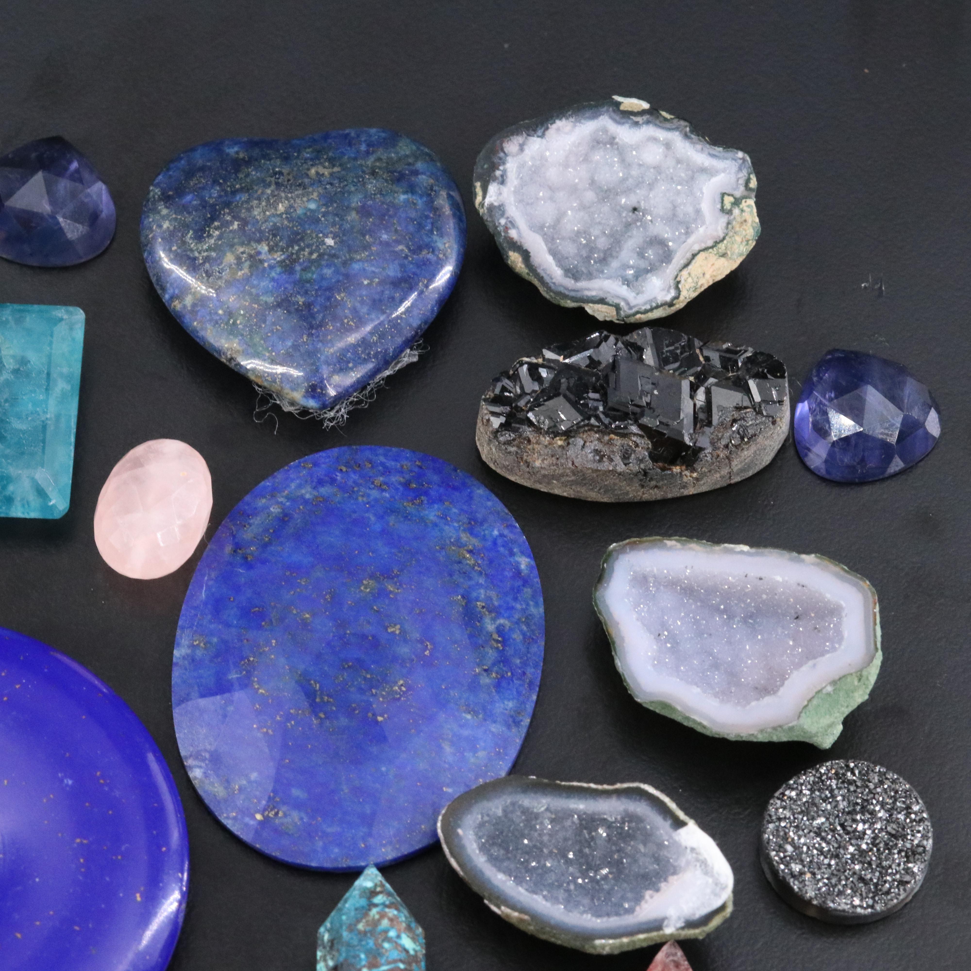 Loose Gemstone Collection Featuring Labradorite, Fluorite and Moonstone