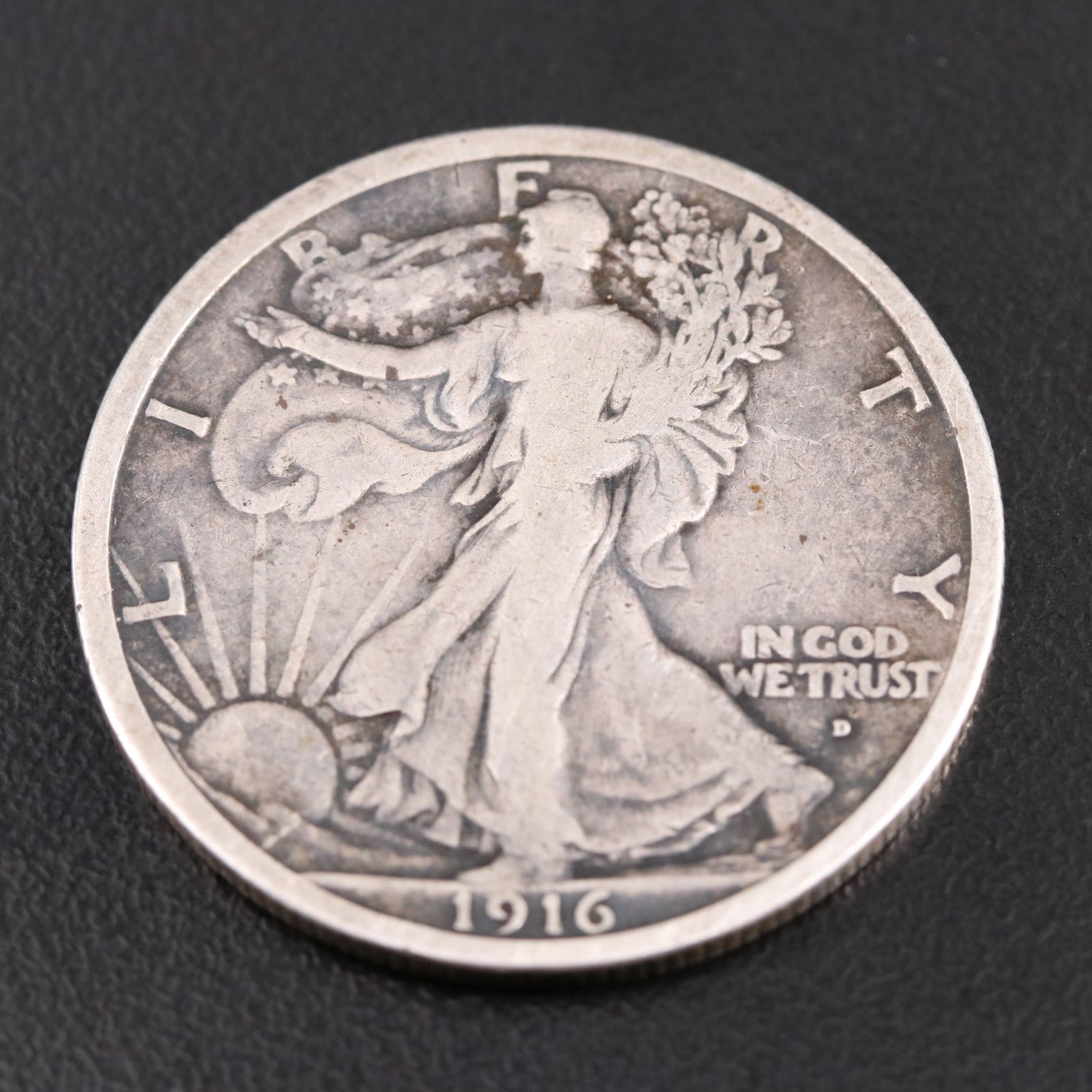 1916-D Walking Liberty Silver Half Dollar